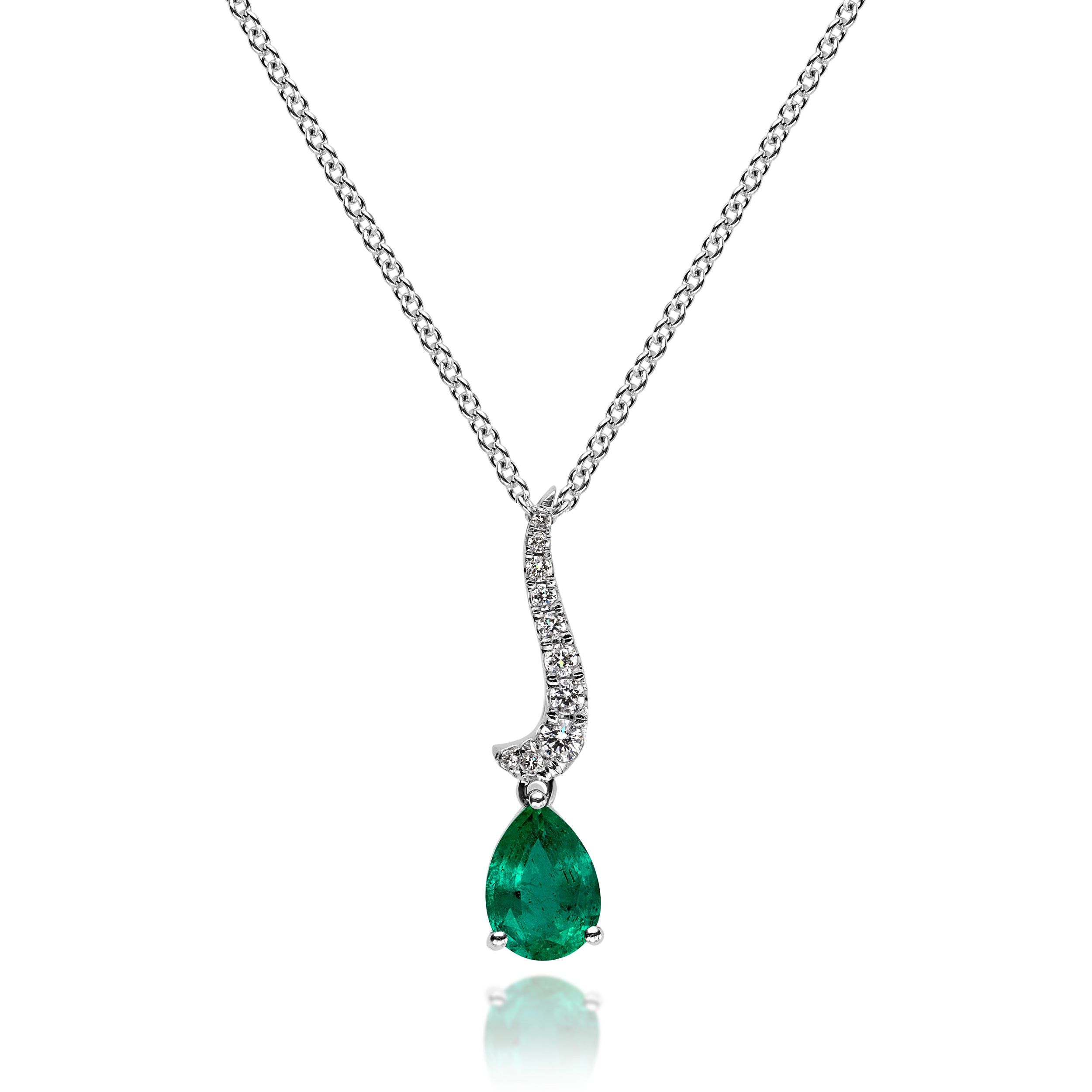 Emerald Pear Shape Pendant - 0.69ct TW