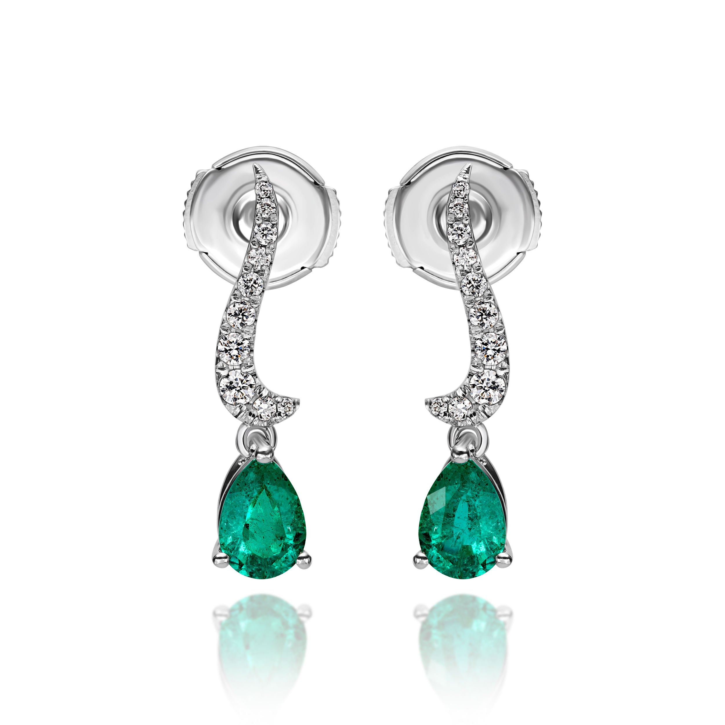 PS Emerald Earrings With Diamonds - 0.93ct TW