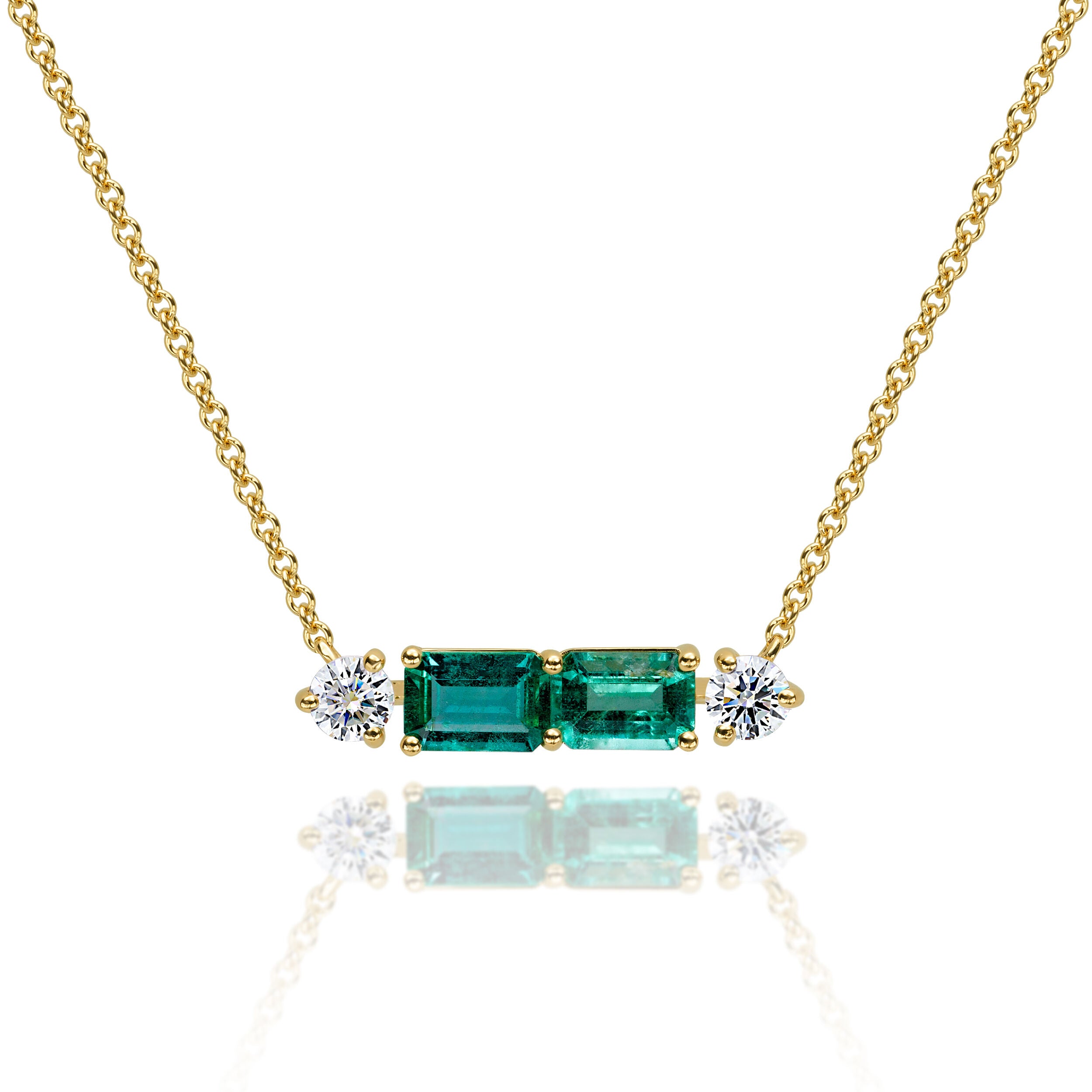 Two Emerald East West Pendant - 1.44ct TW