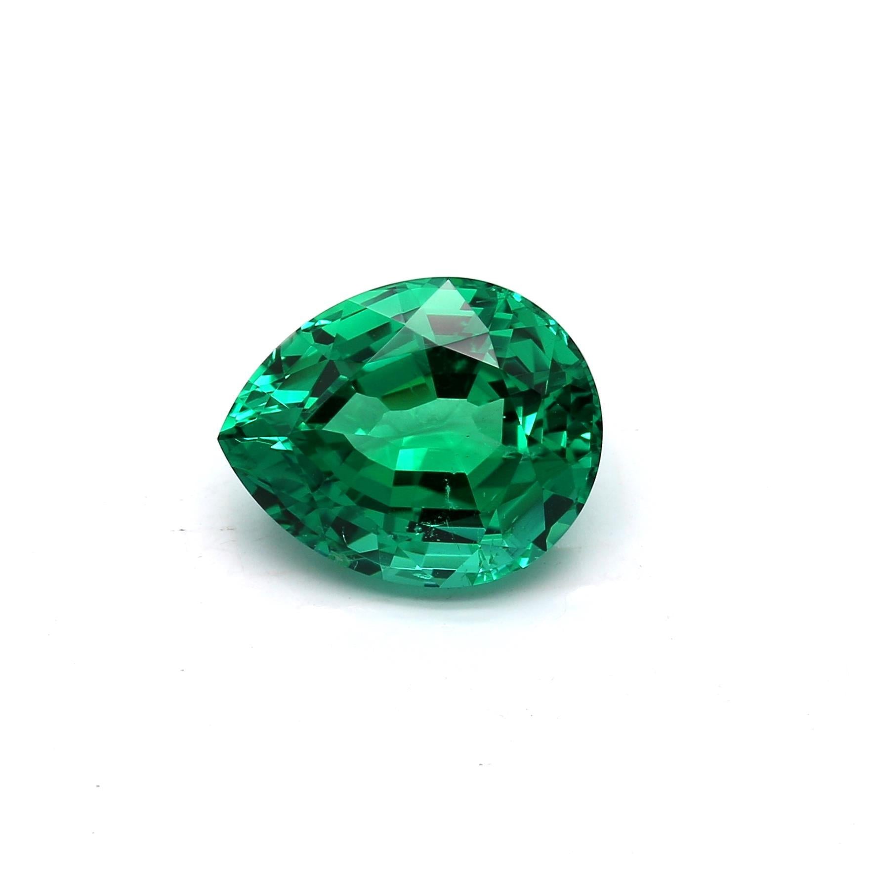 5.36 ct. Pear Shape Emerald AGL No Oil