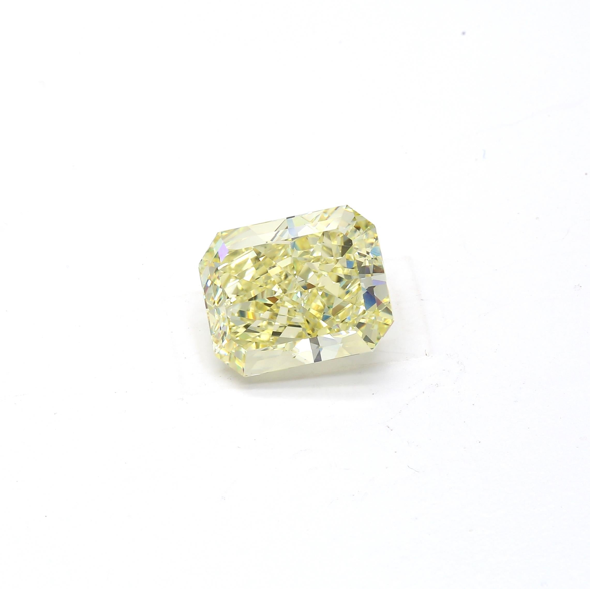 7.06 ct. Radiant Fancy Yellow VS1 None GIA