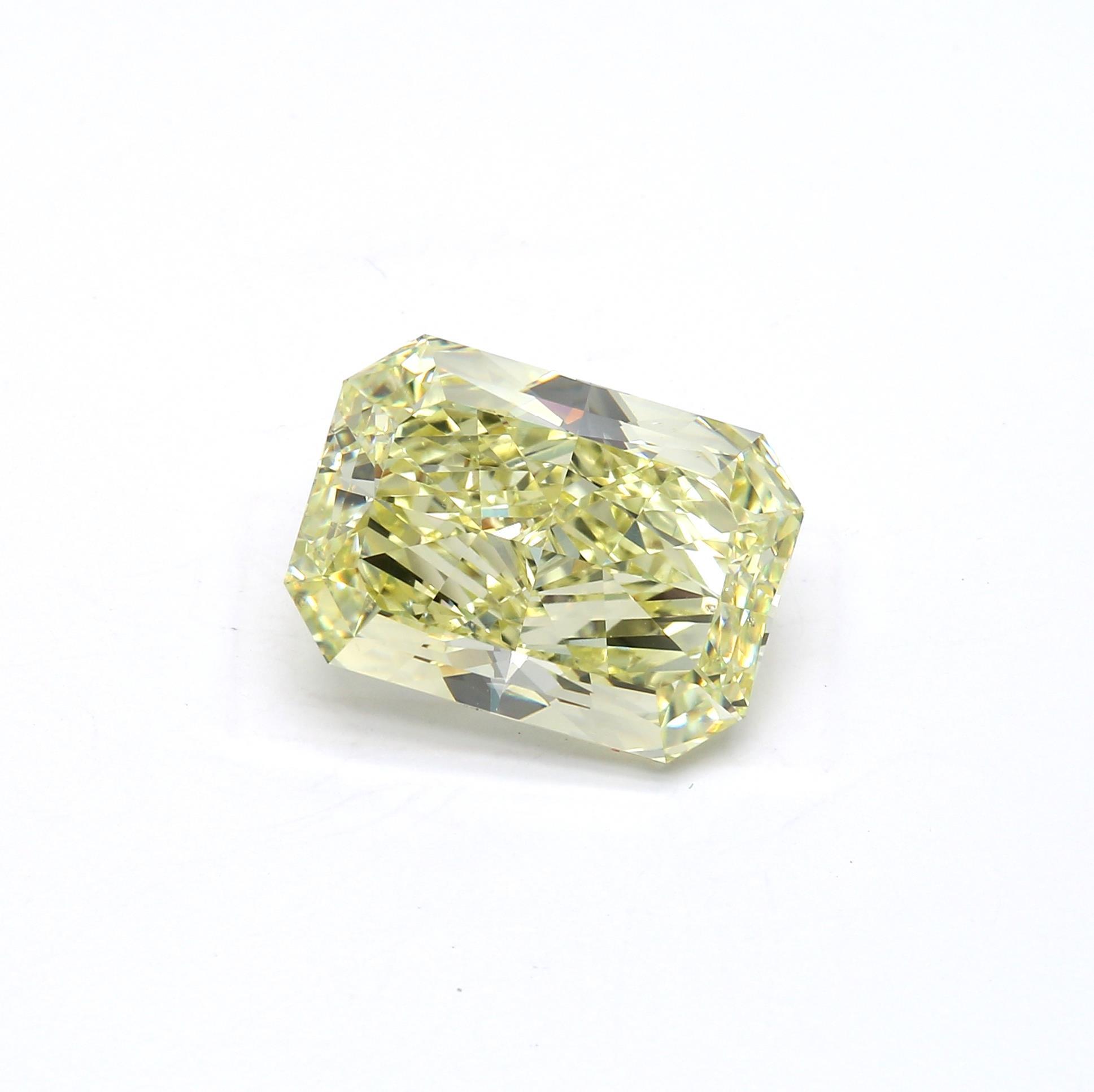 7.01 ct. Radiant Fancy Yellow SI1 Faint GIA