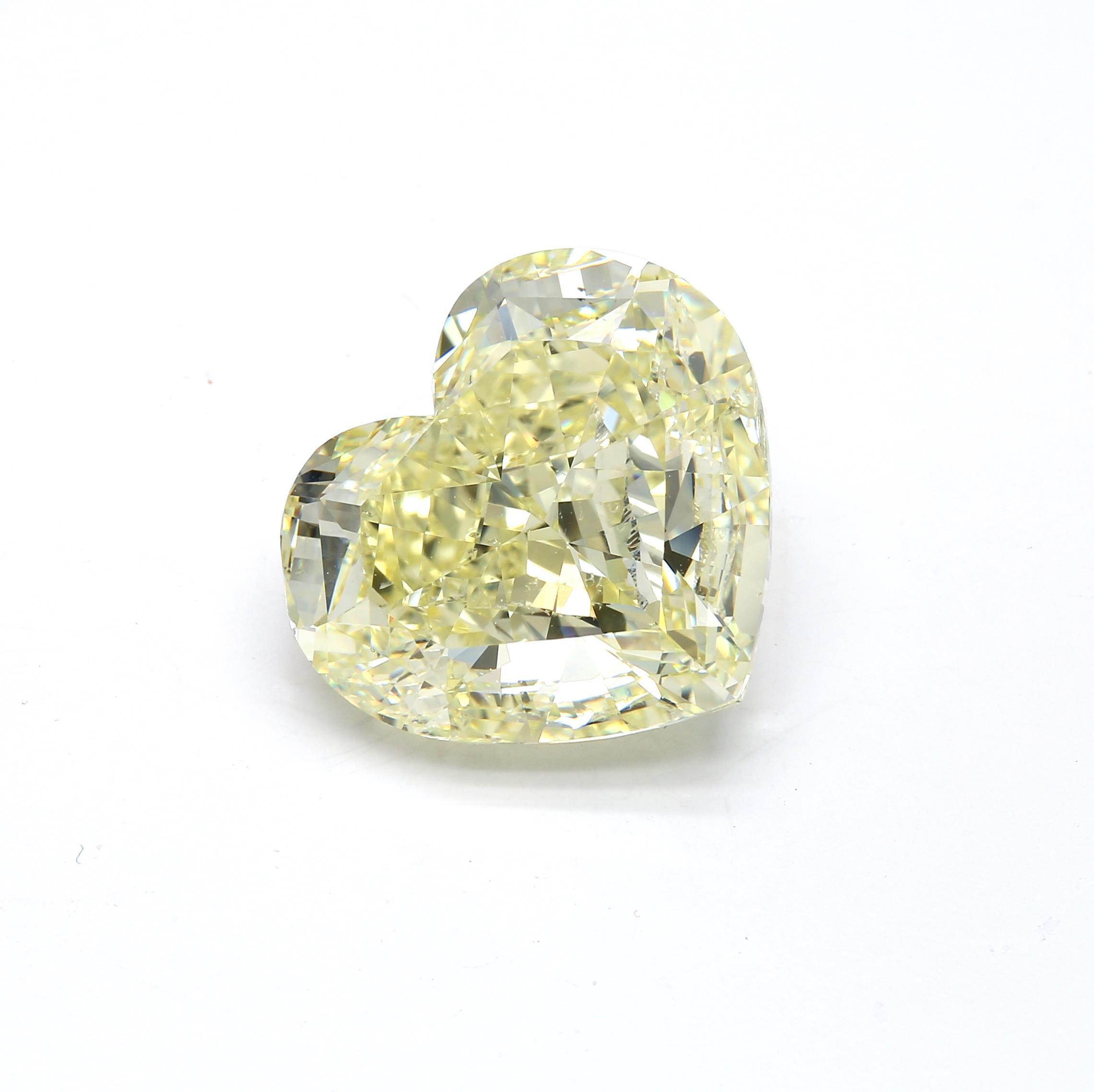 20.02 ct. Heart Shape Fancy Yellow VS2 None GIA