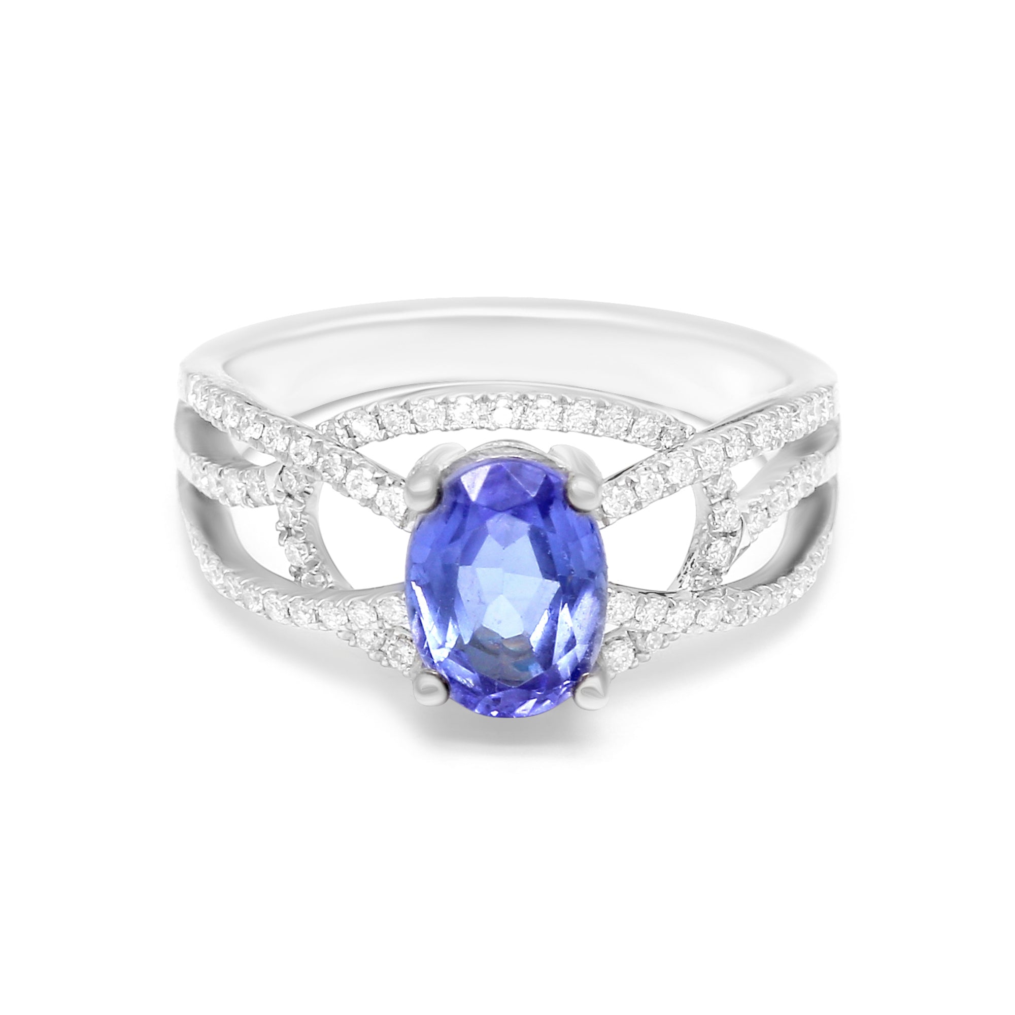 Tanzanite Oval Ring with Diamonds - 1.83ct TW