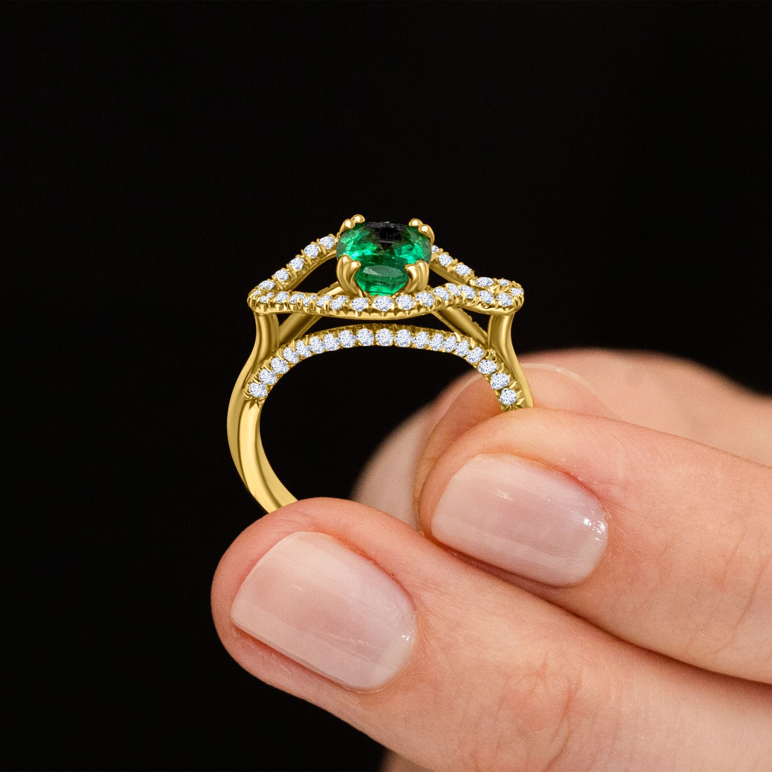 Emerald Ring Surreal Design - 2.36ct TW