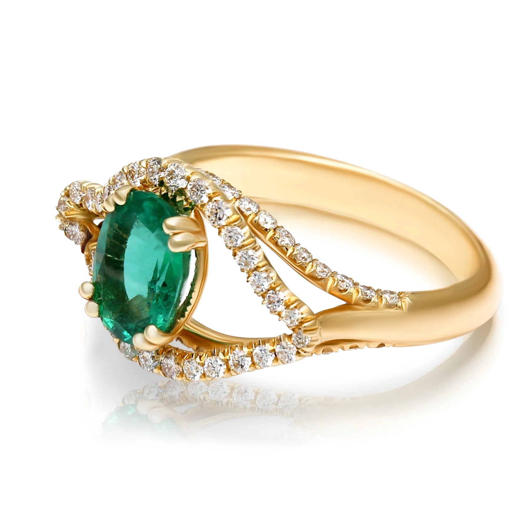 Emerald Ring Surreal Design - 2.36ct TW