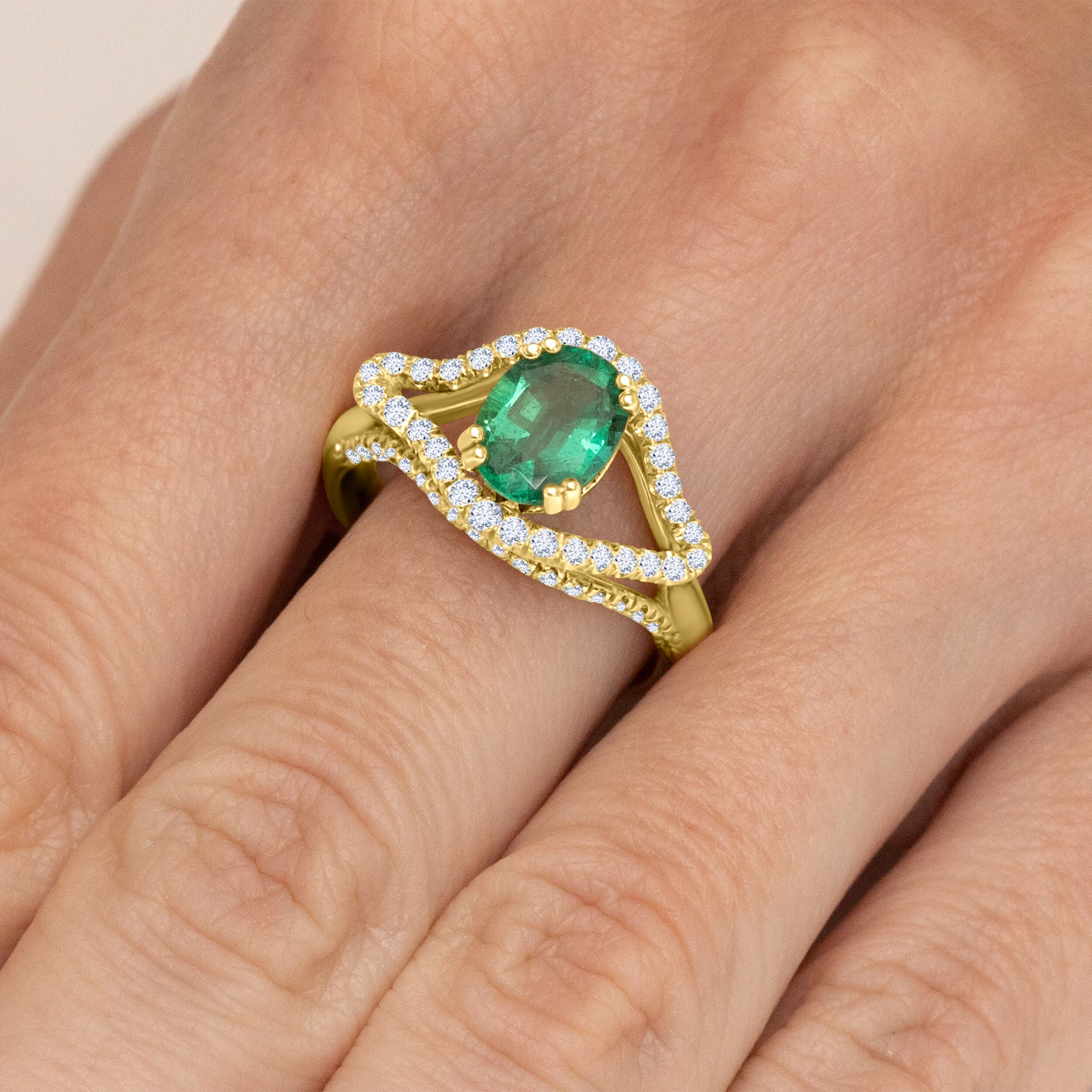 Emerald Ring Surreal Design - 2.36ct TW