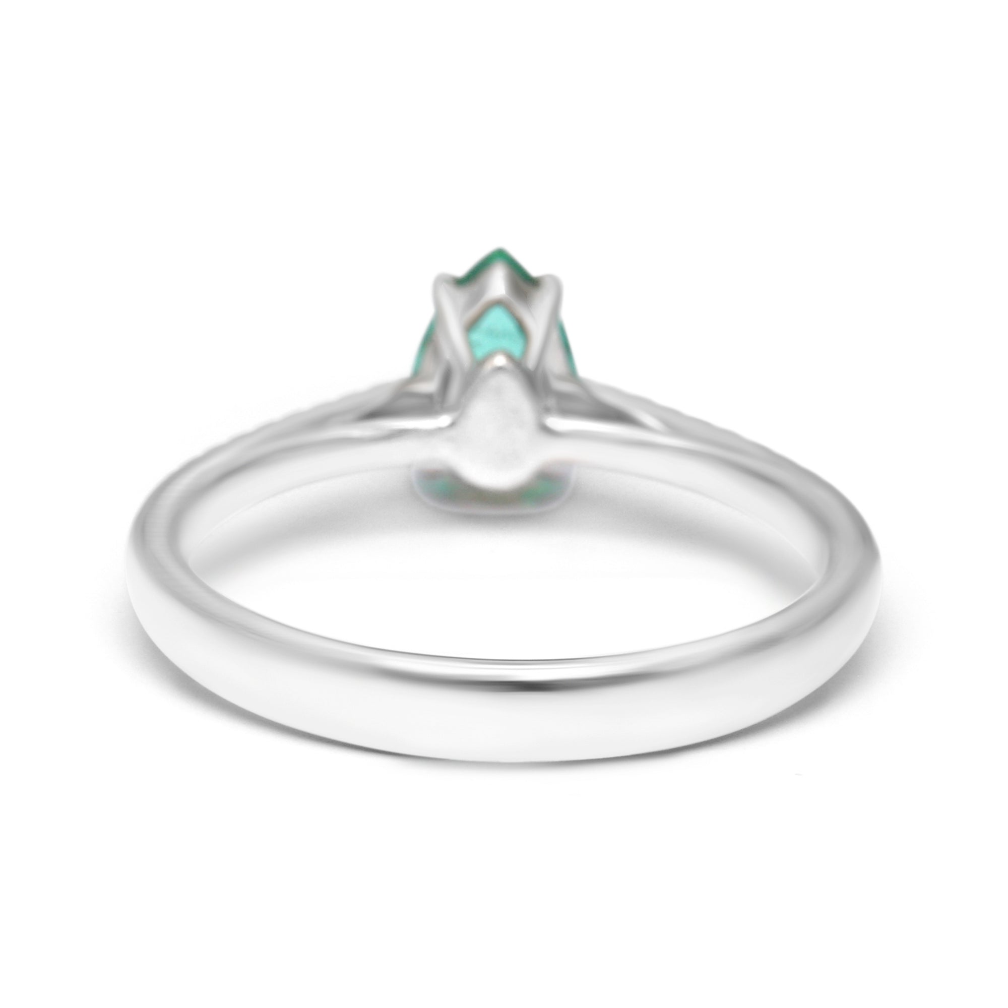 Emerald Pear Shape Ring - 0.91ct TW