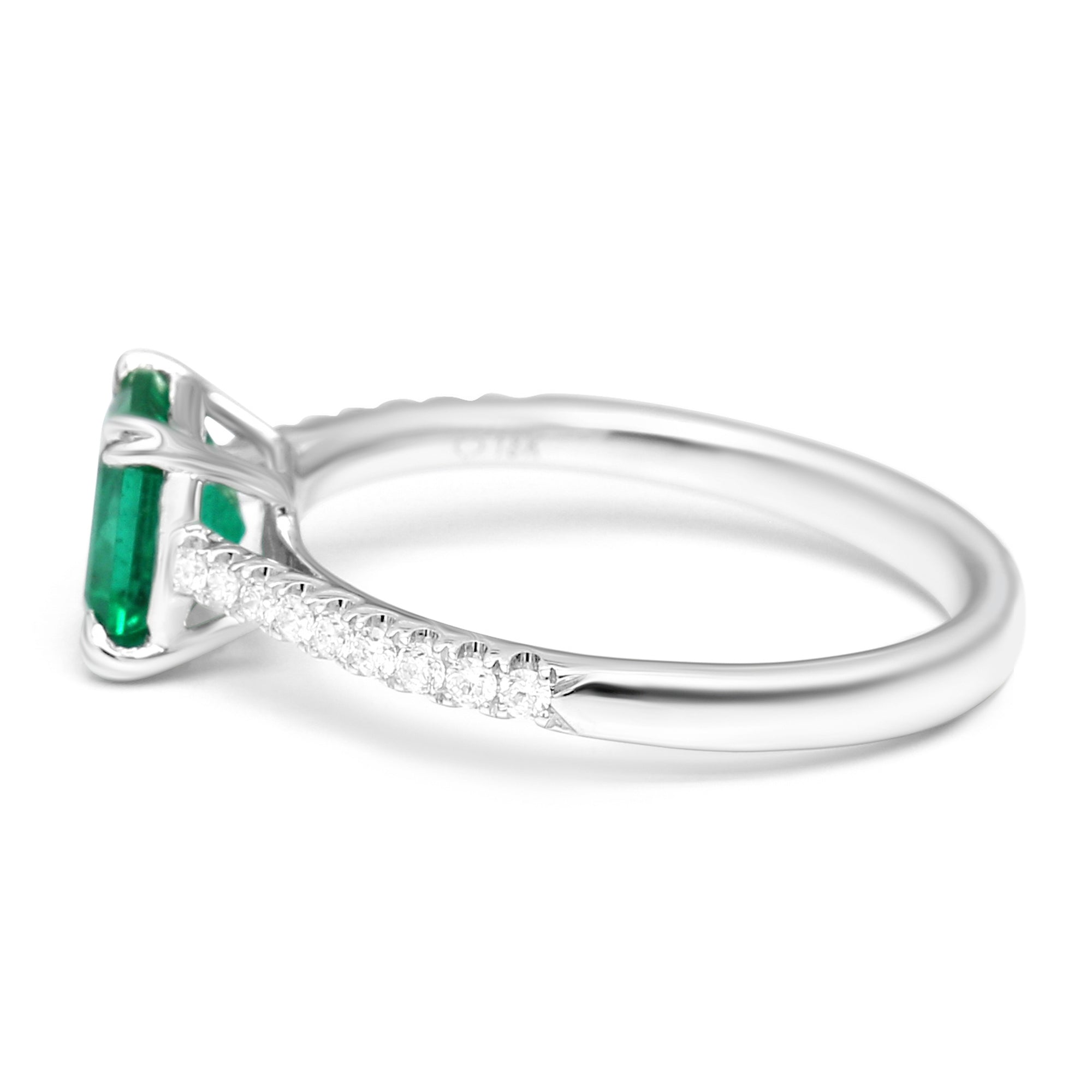 Square Emerald with Diamonds Ring - 1.25ct TW