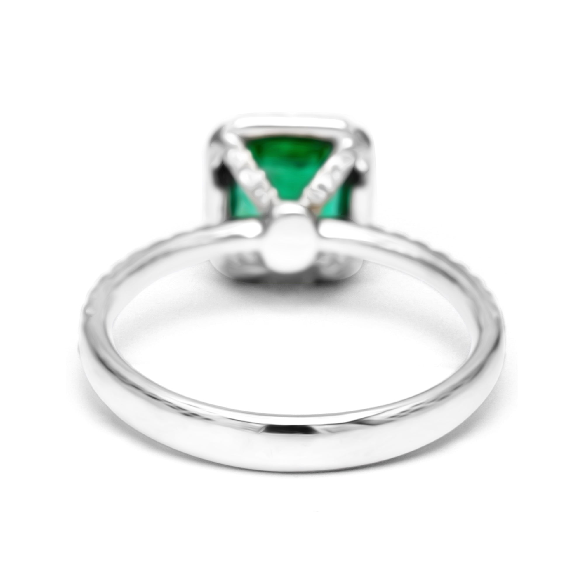 Emerald with Diamonds Halo Ring - 1.19ct TW