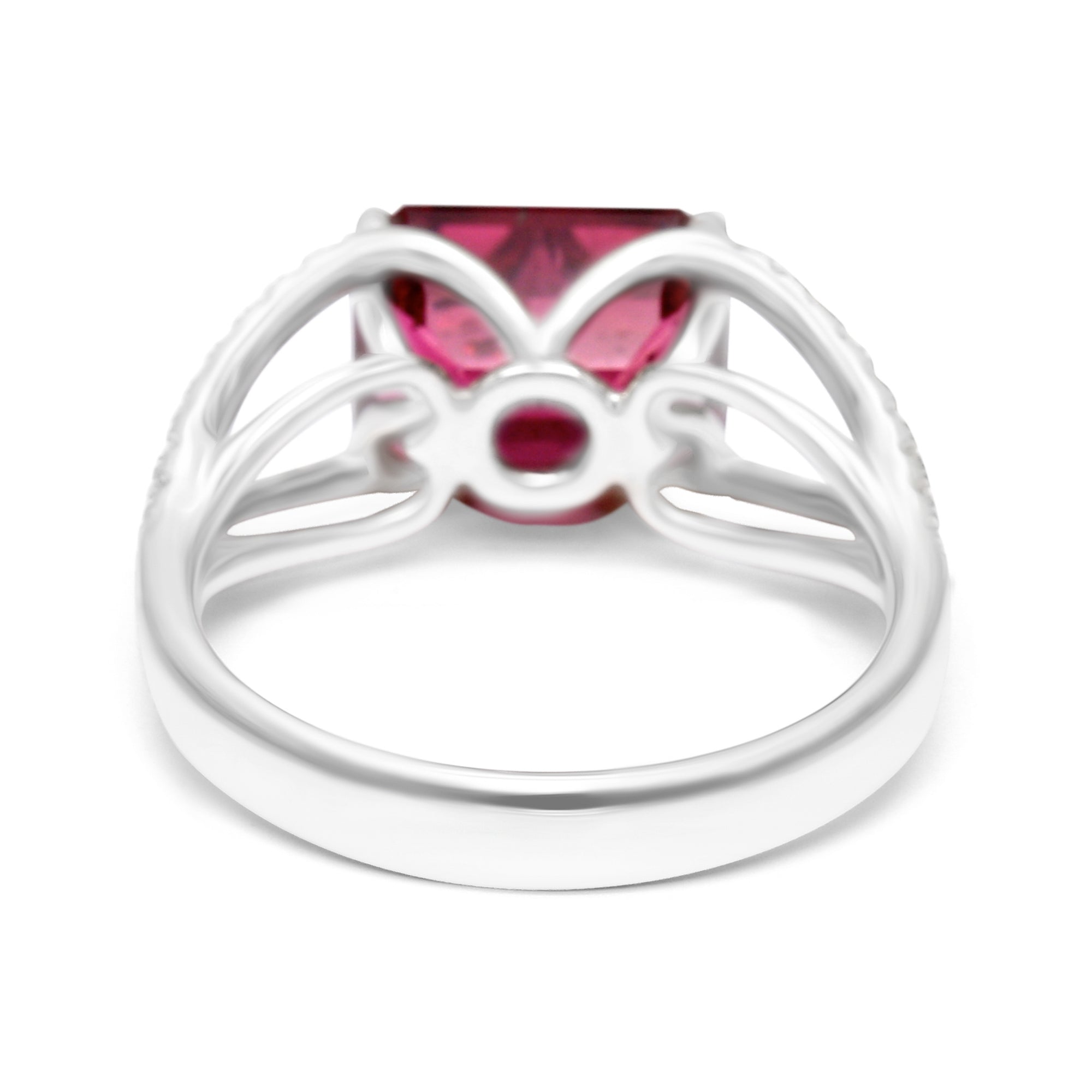 Rubellite Spilt Shank East-West Ring - 3.58ct TW