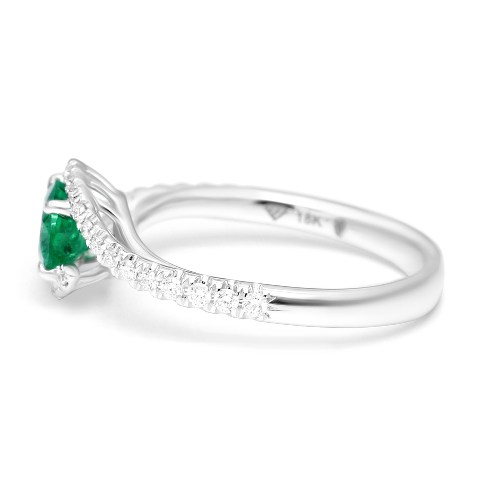 Emerald Oval Twist Ring - 0.99ct TW