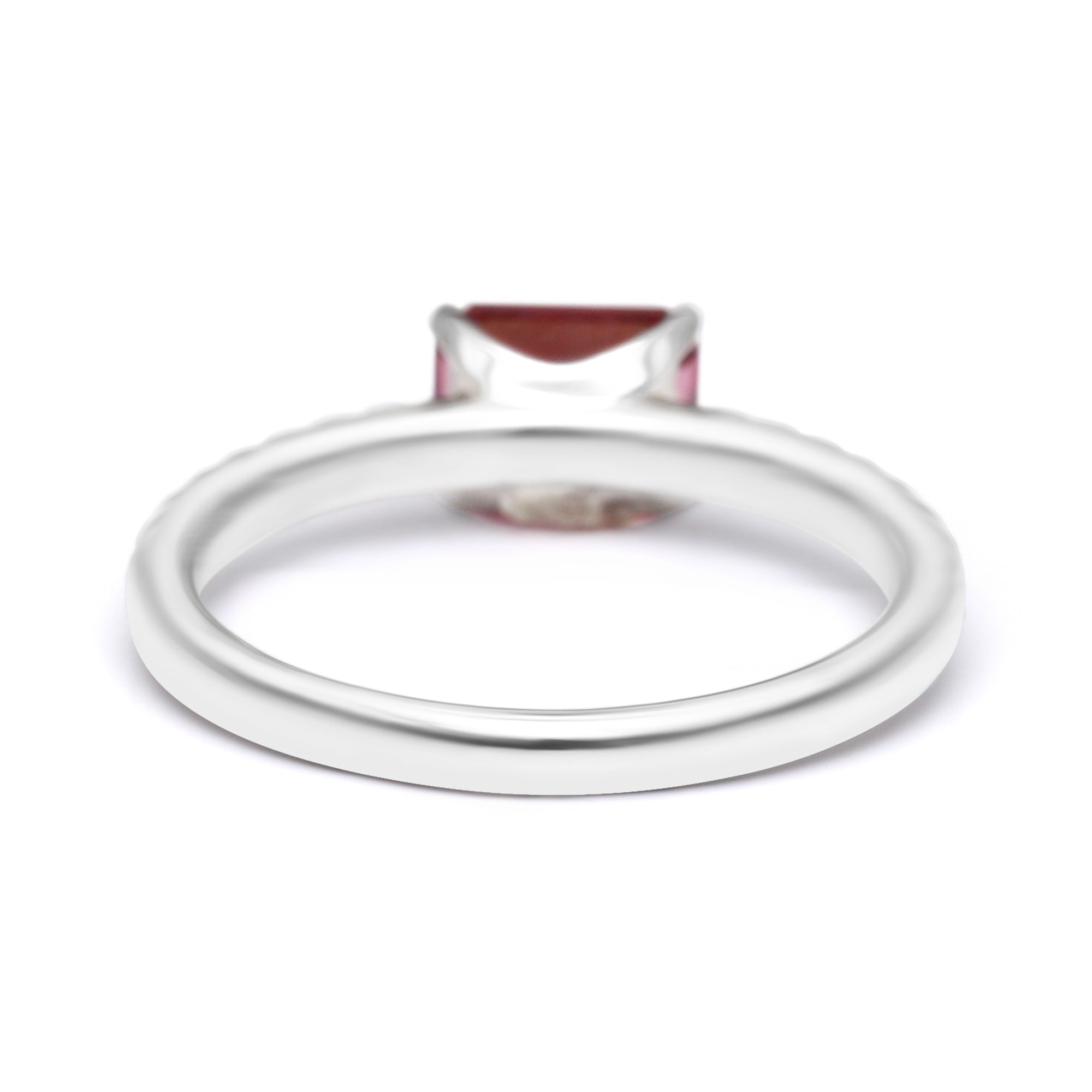 Rubellite East-West Ring with Diamonds -1.48ct TW