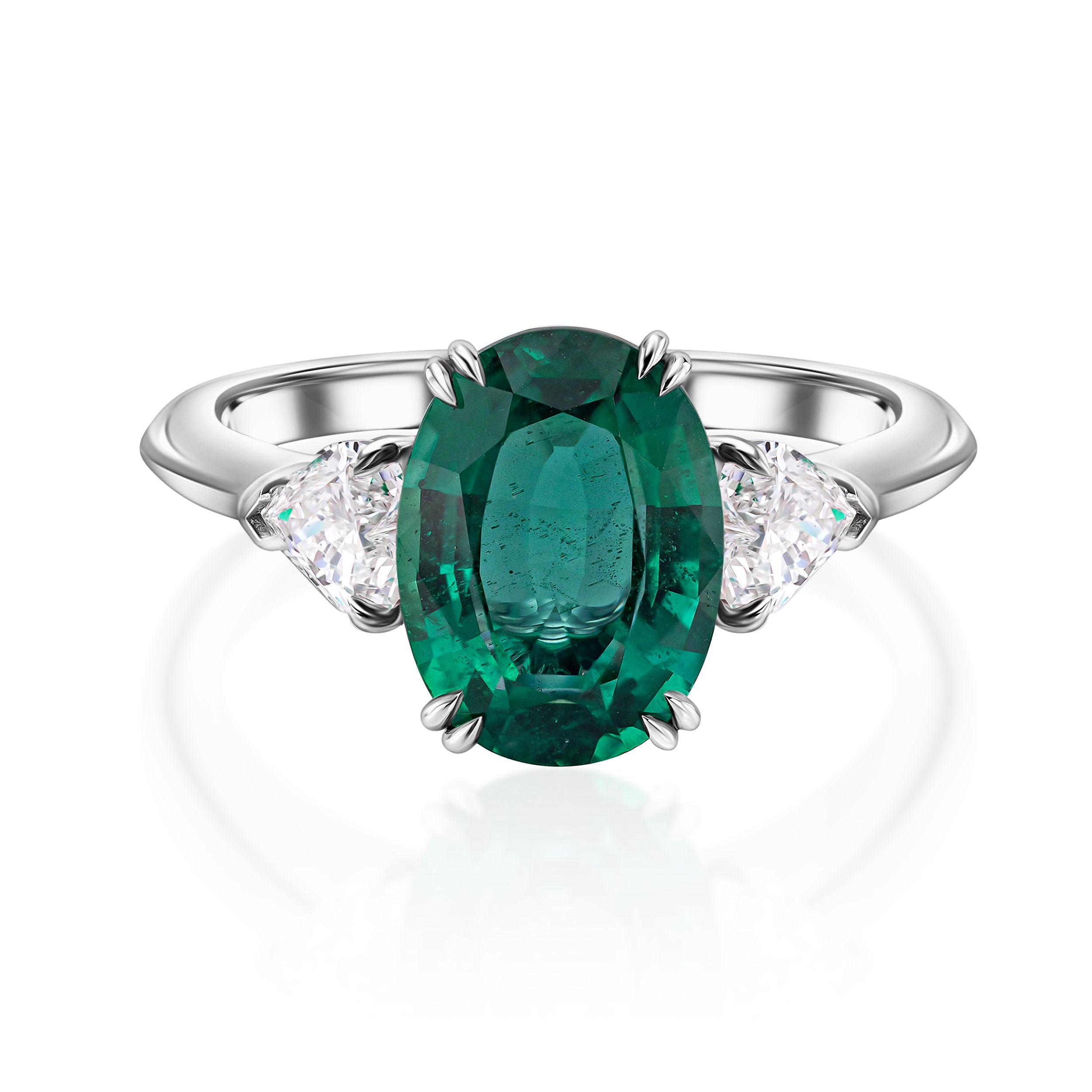 Heart hot sale emerald ring