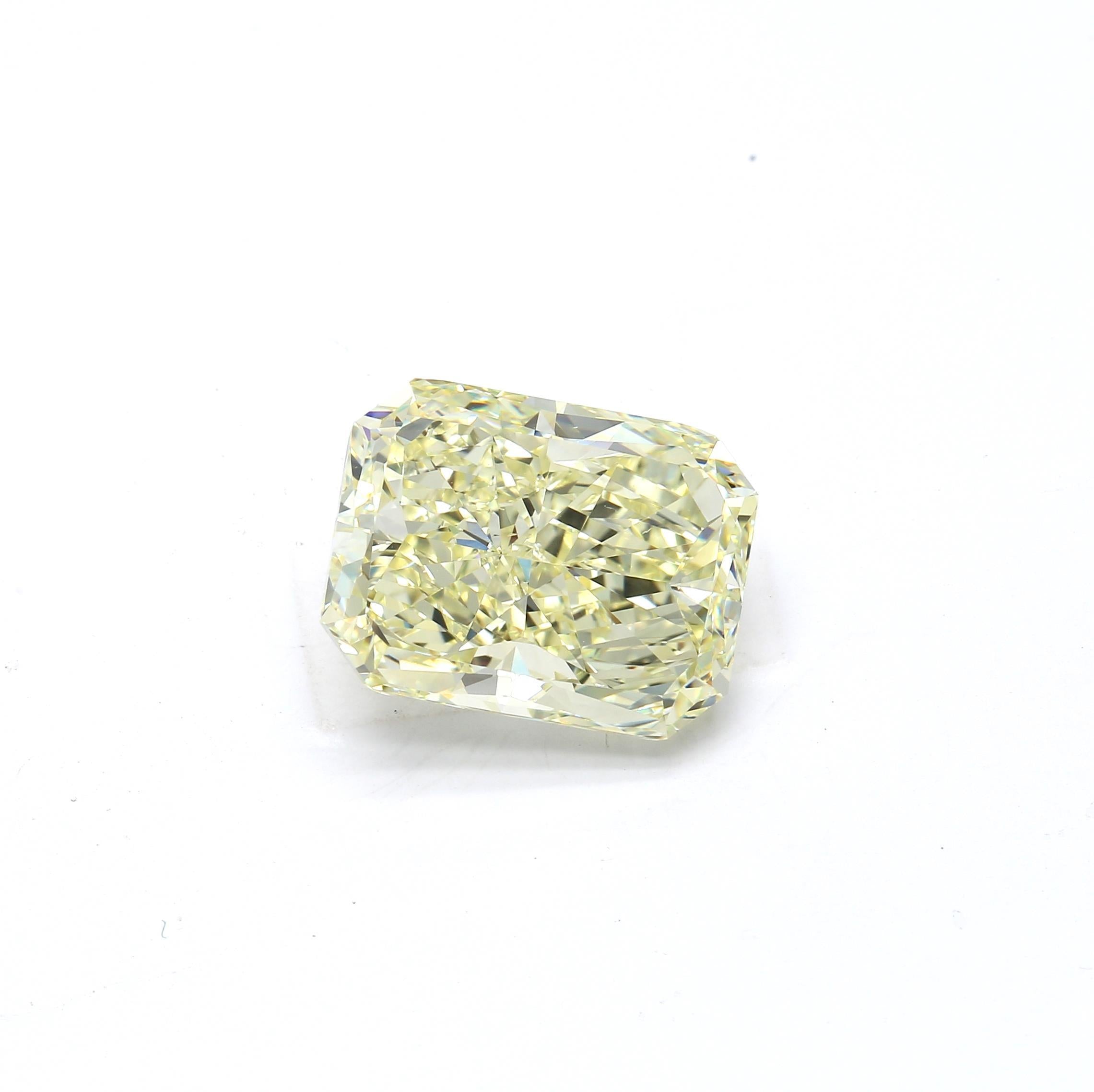 10.01 ct. Radiant Fancy Light Yellow VS2 None GIA