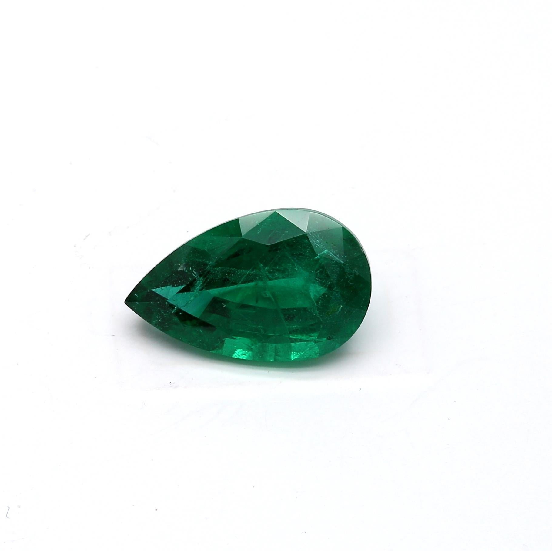 3.29 ct. Pear Shape Emerald GRS Insignificant