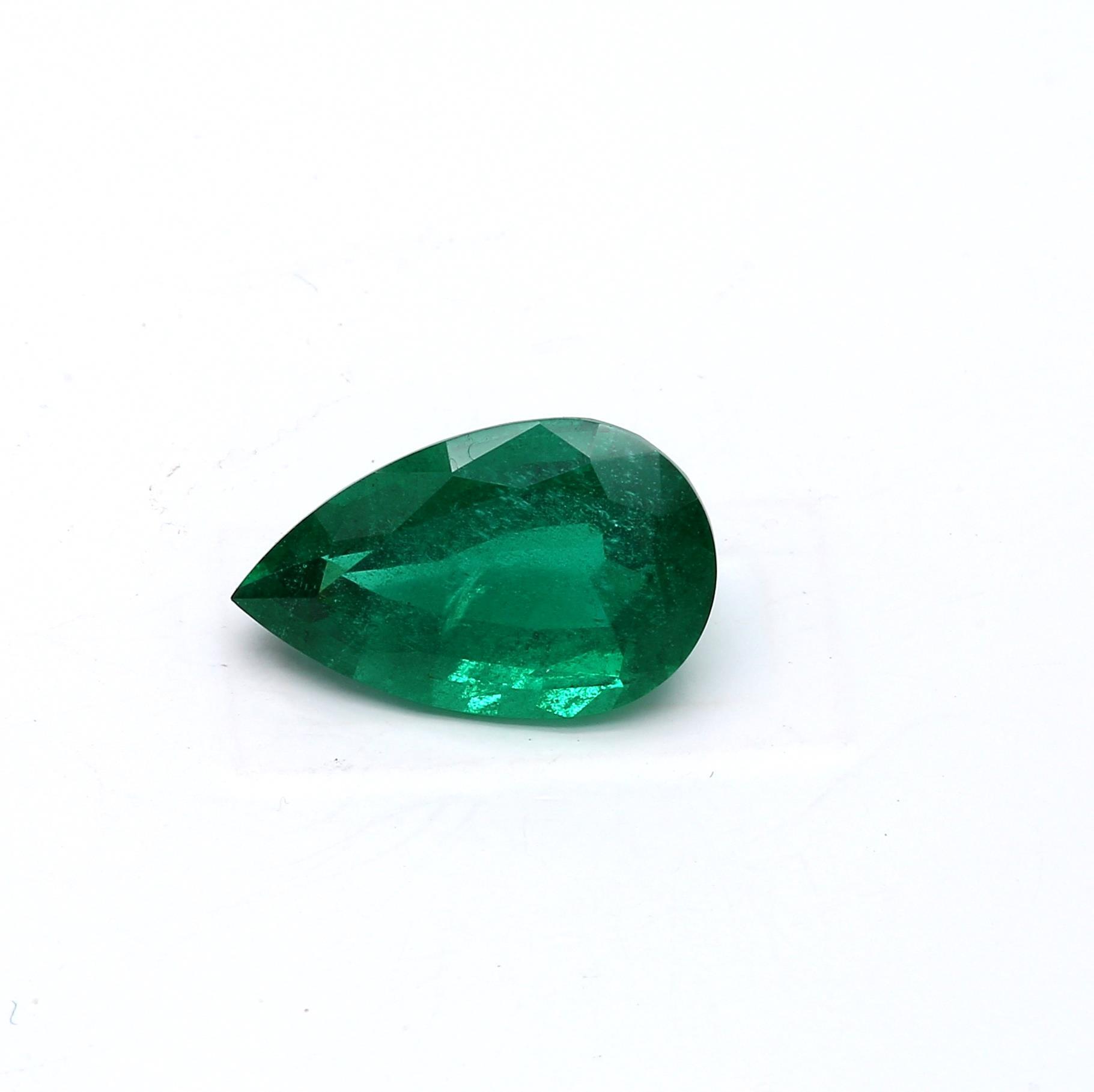 3.22 ct. Pear Shape Emerald GRS Insignificant