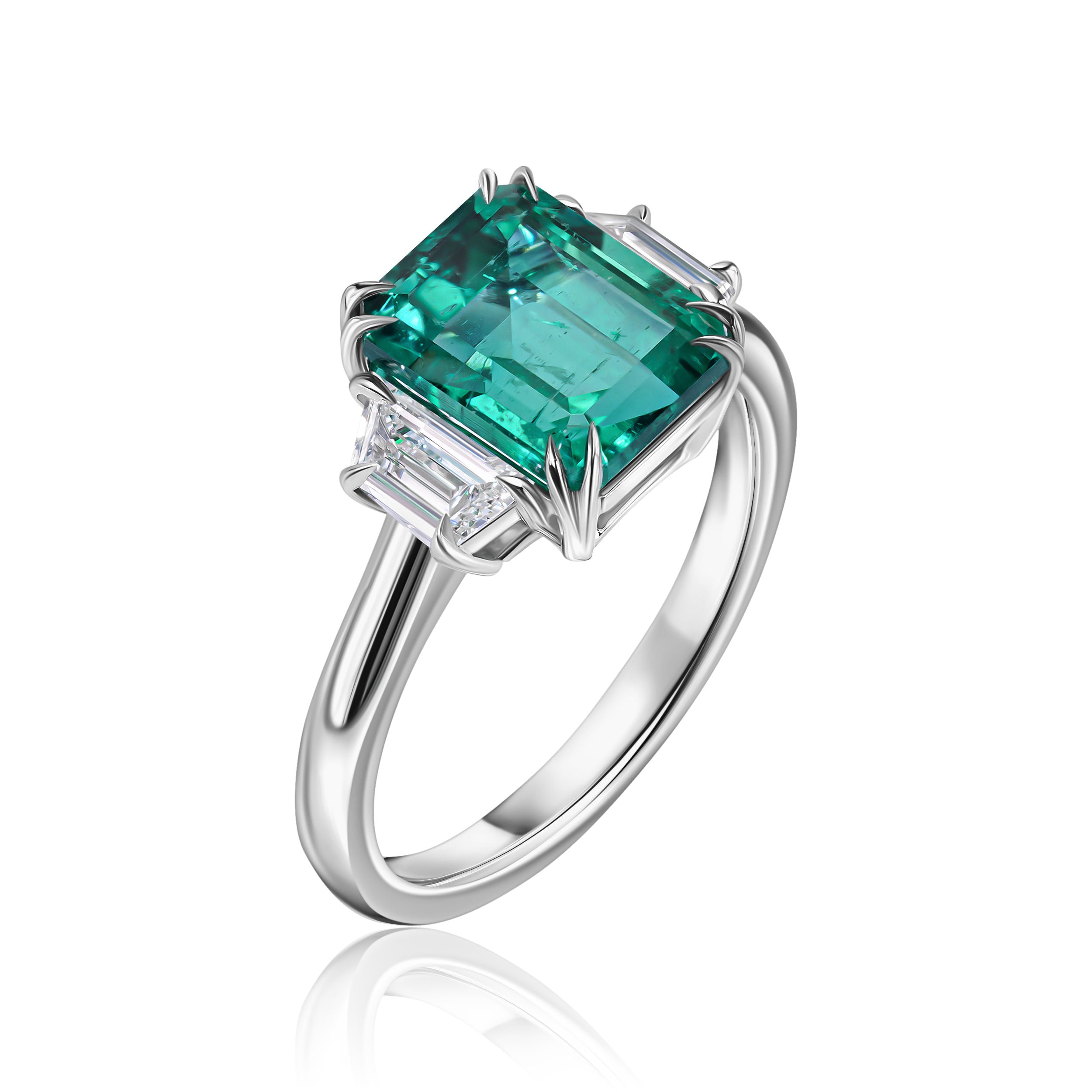 Exquisite Emerald-Cut Emerald Ring -3.64ct TW