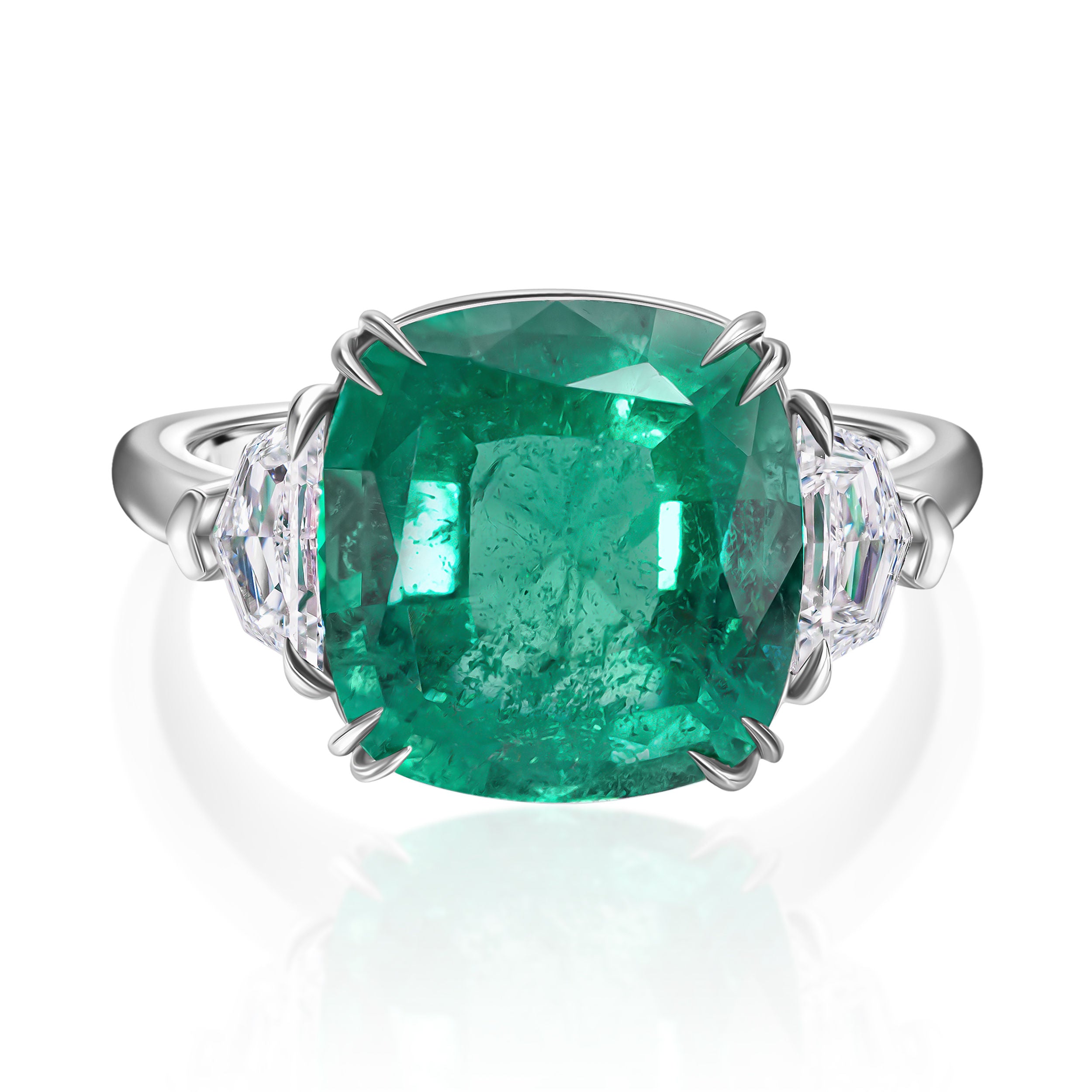 Elegance Emerald Cushion-Cut Ring - 6.62ct TW