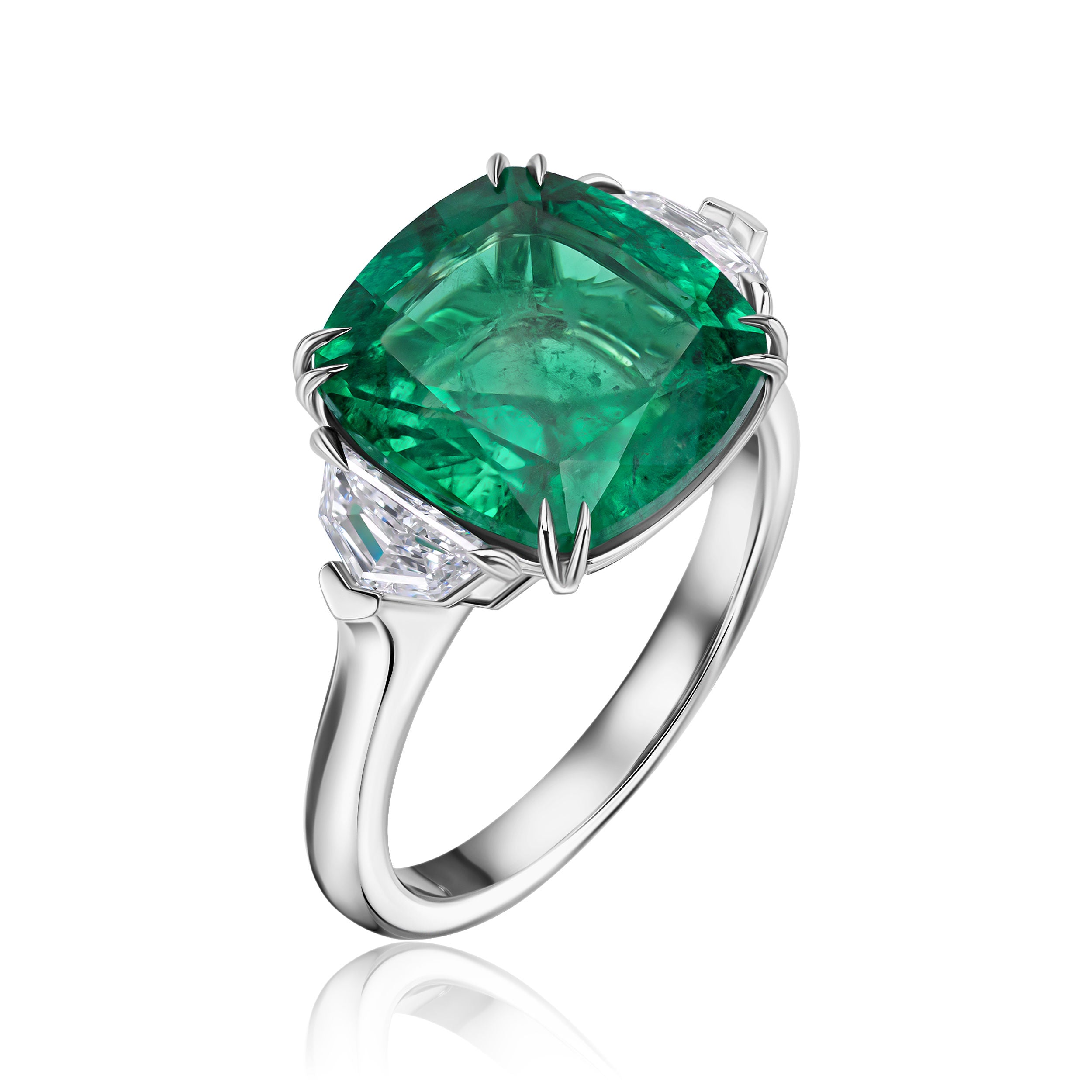 Emerald cushion cut on sale ring