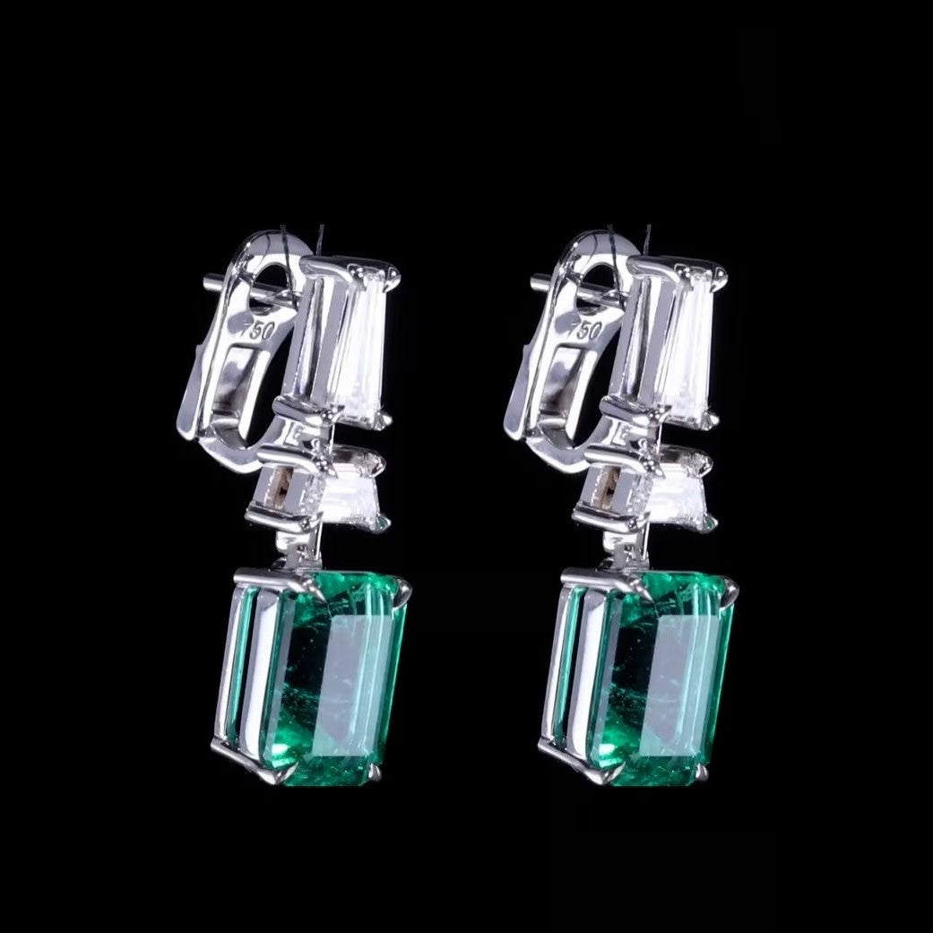 Emerald-Cut Emeralds Drop Earrings - 4.76ct TW