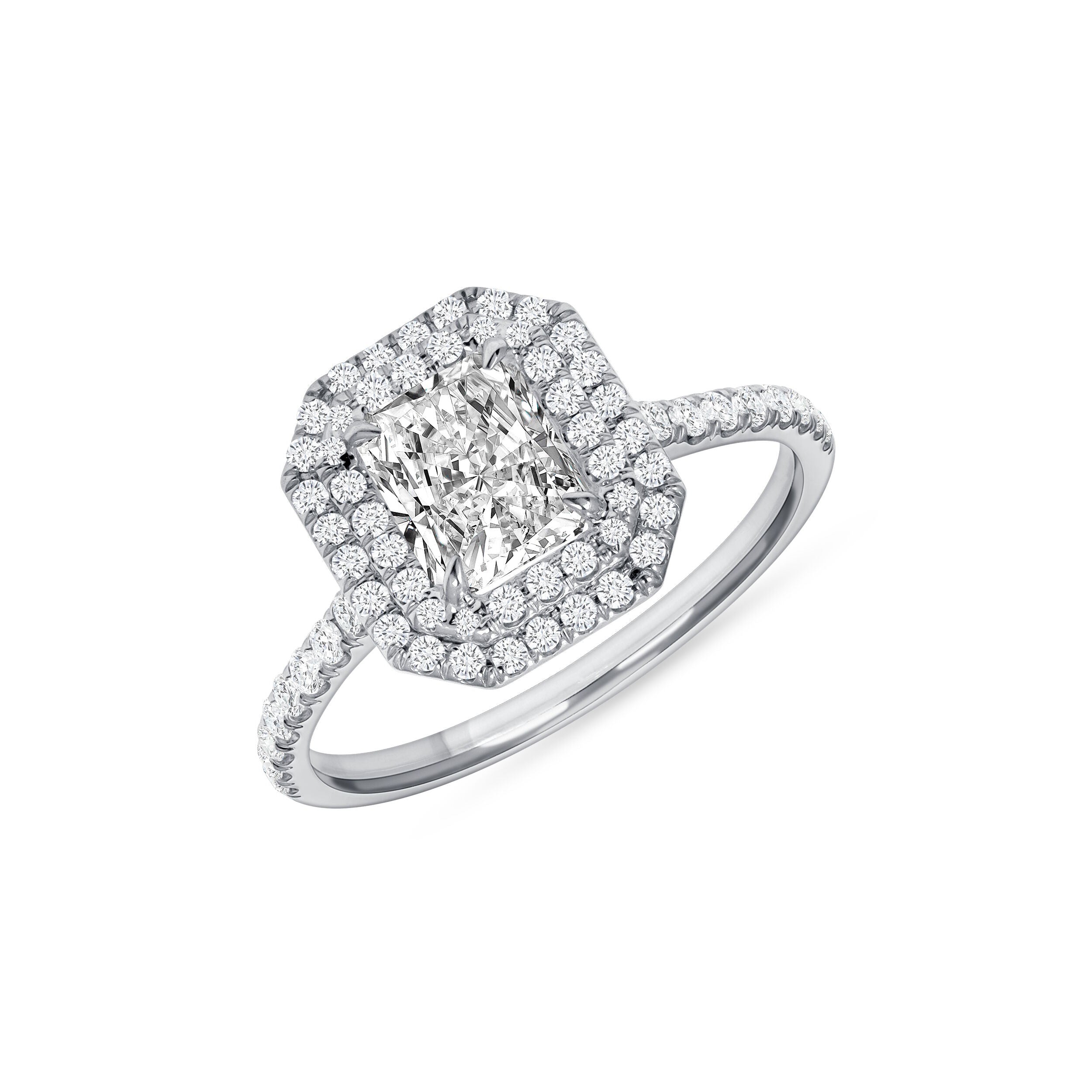 Double Halo Radiant Cut Diamond - 1.44ct TW