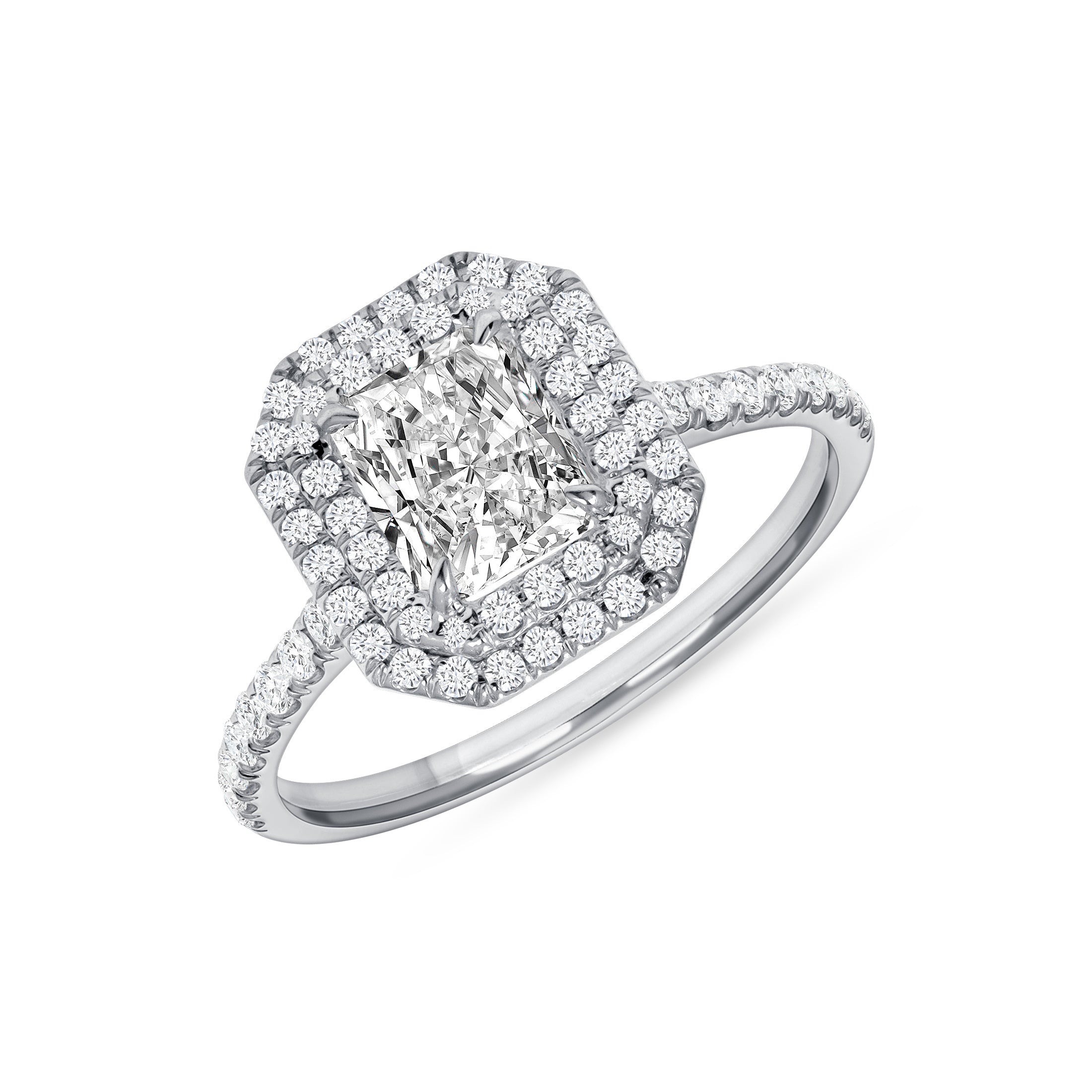 Double Halo Radiant Cut Diamond - 1.44ct TW