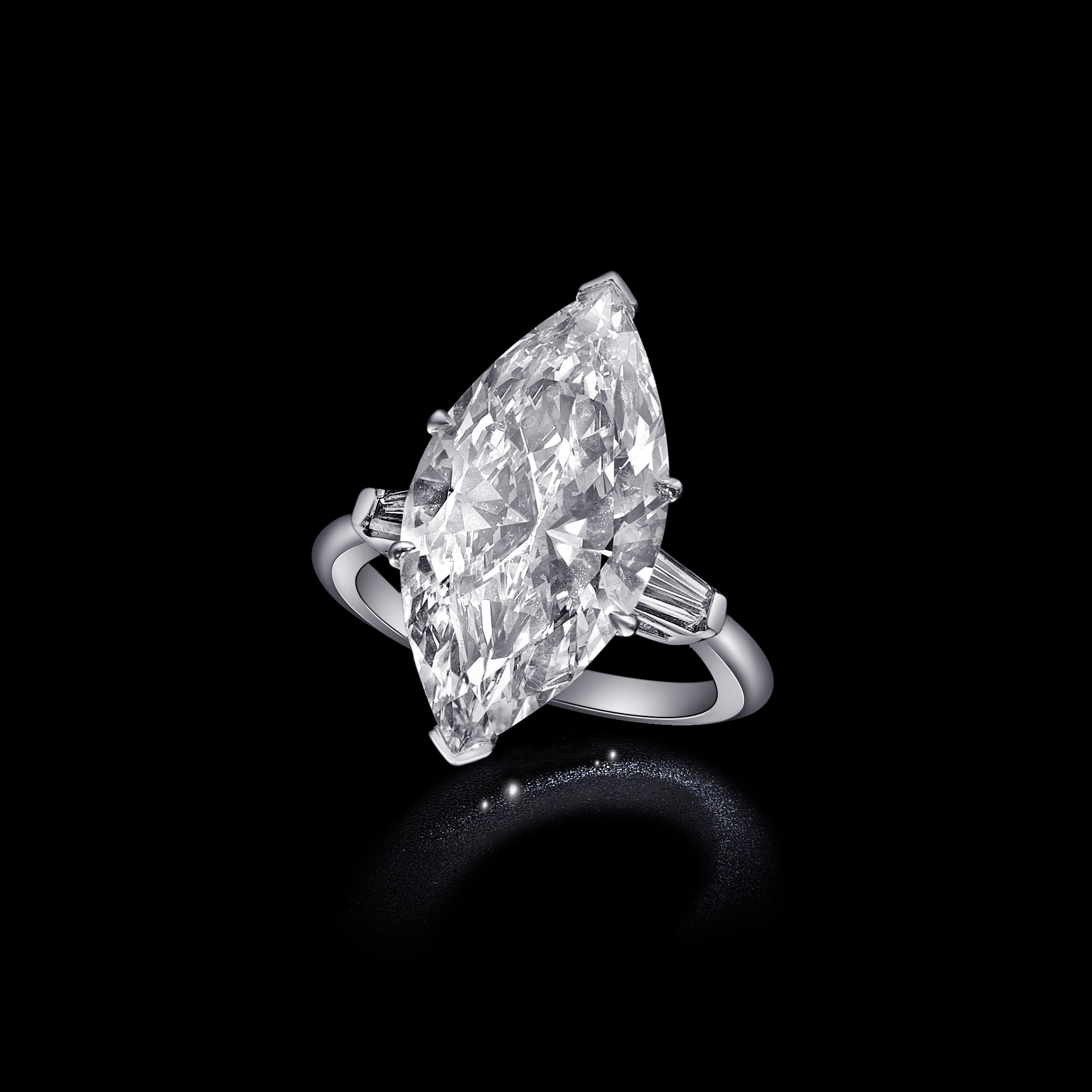 Marquise Diamond Ring with Side Stones - 7.29ct TW