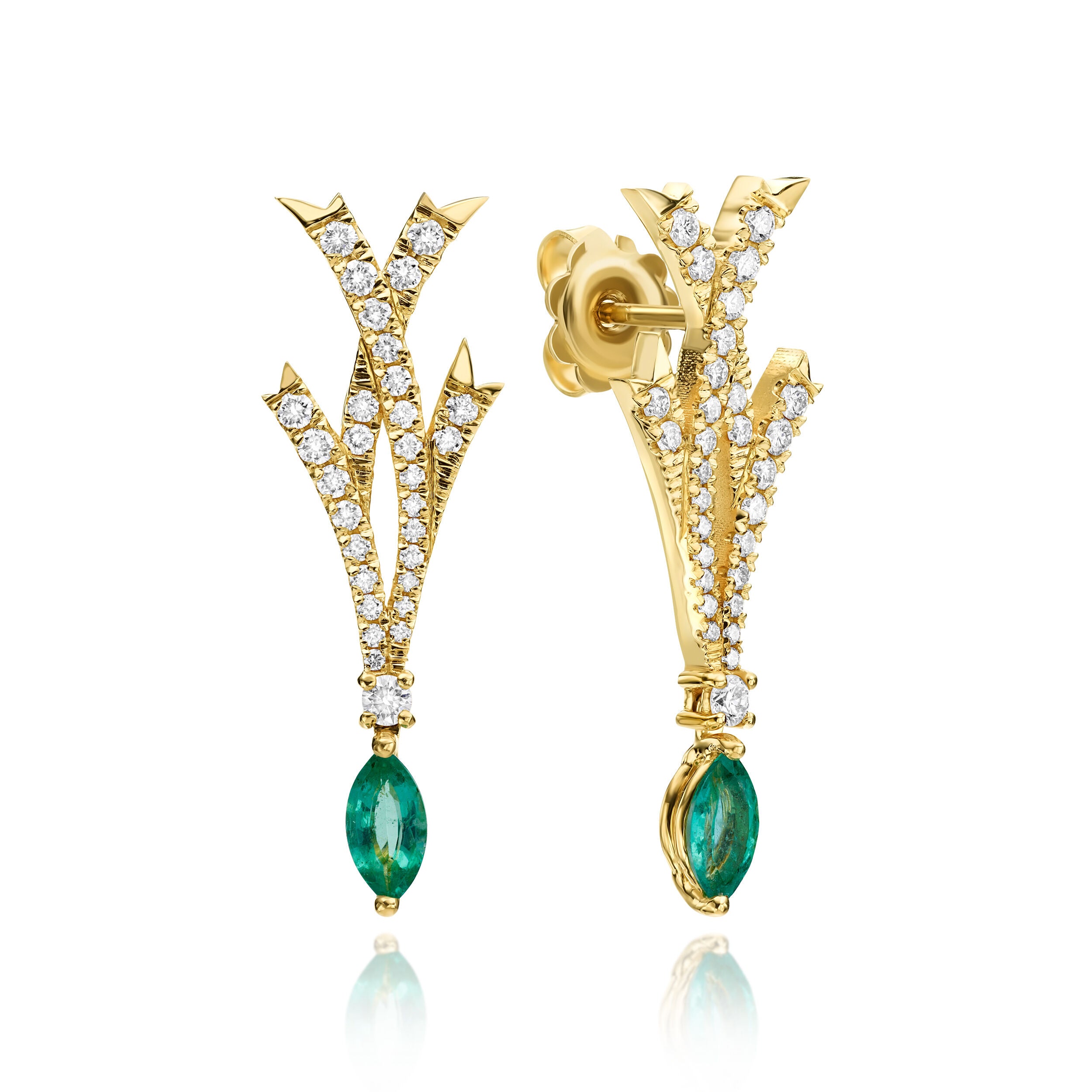 Marquise Emerald Earrings - 1.70ct TW