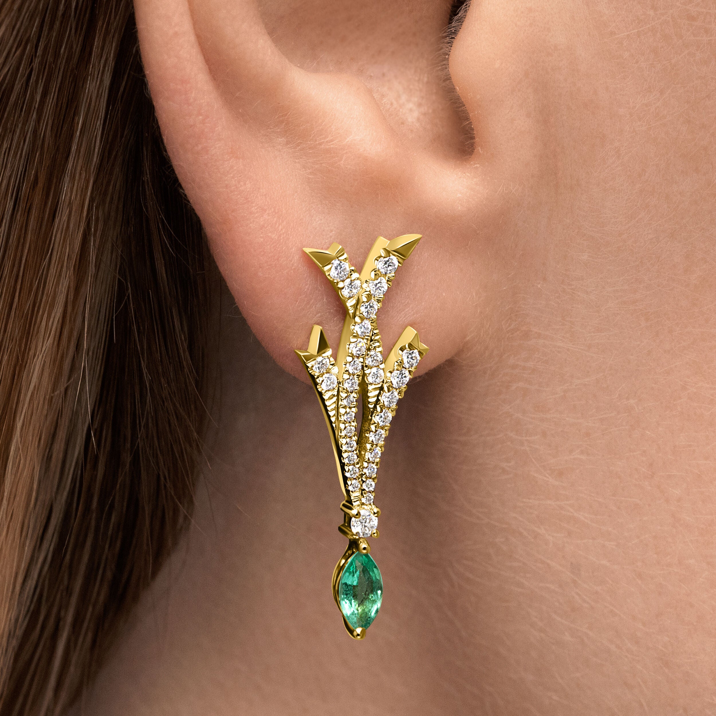 Marquise Emerald Earrings - 1.70ct TW