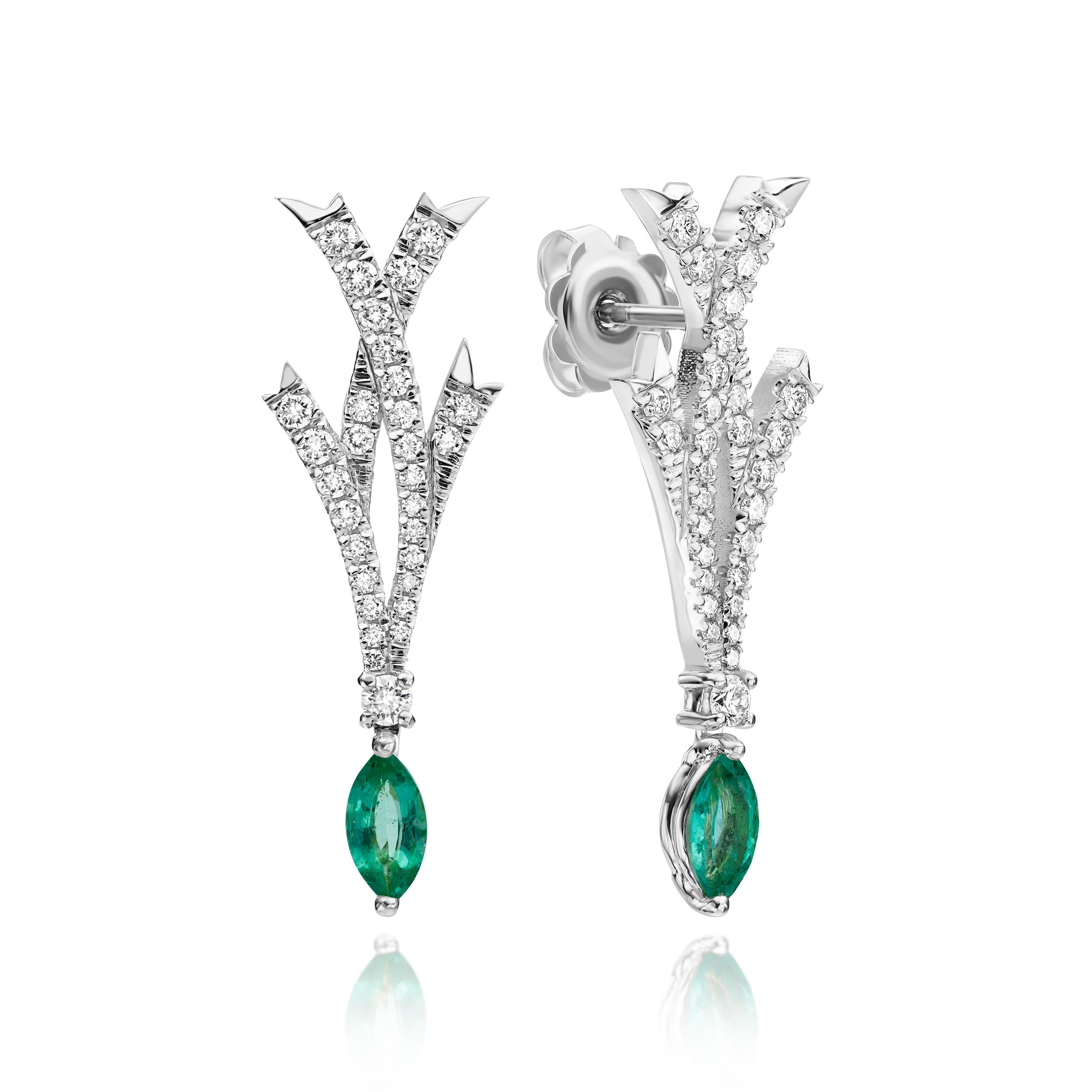 Marquise Emerald Earrings - 1.70ct TW