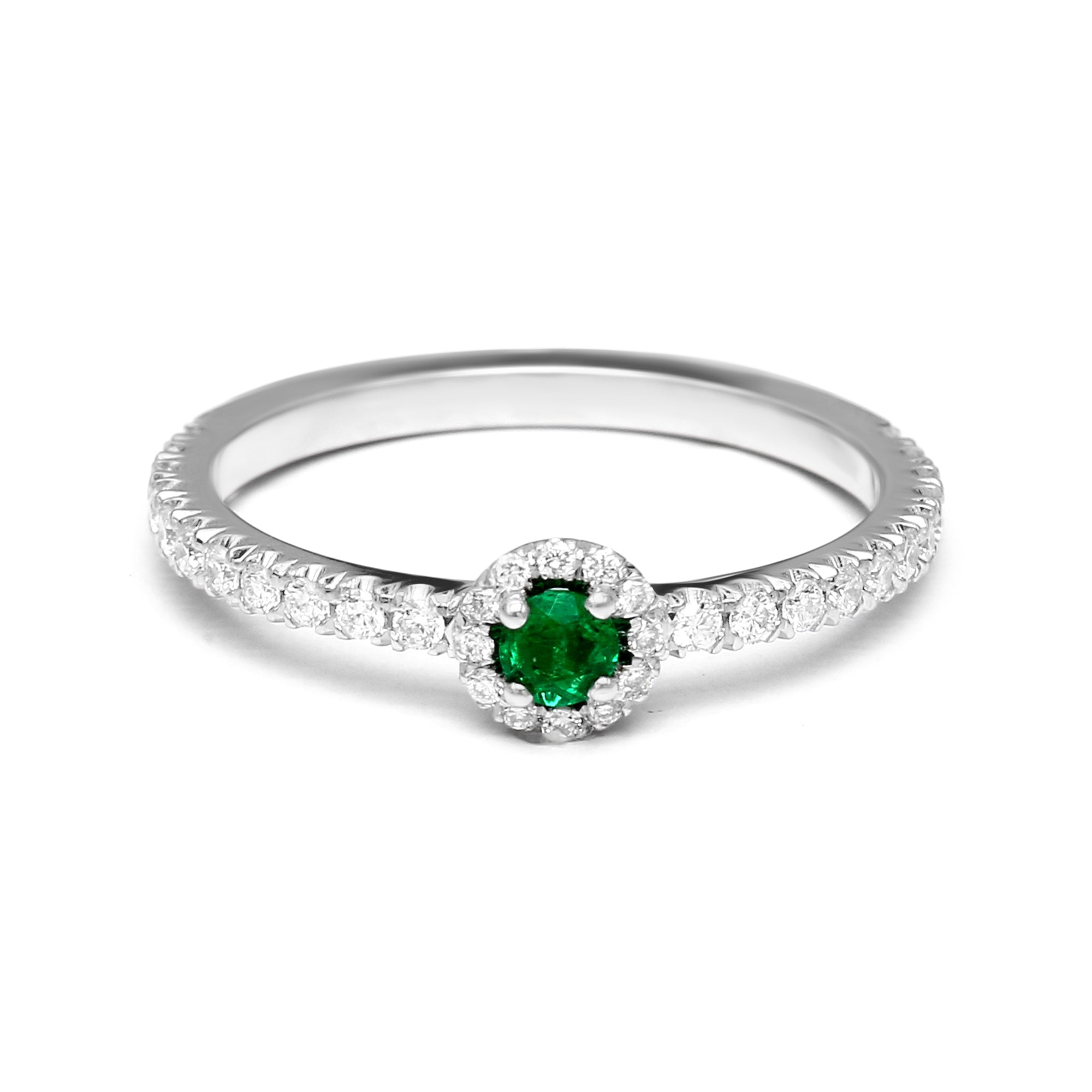 Emerald Halo Ring - 0.35ct TW