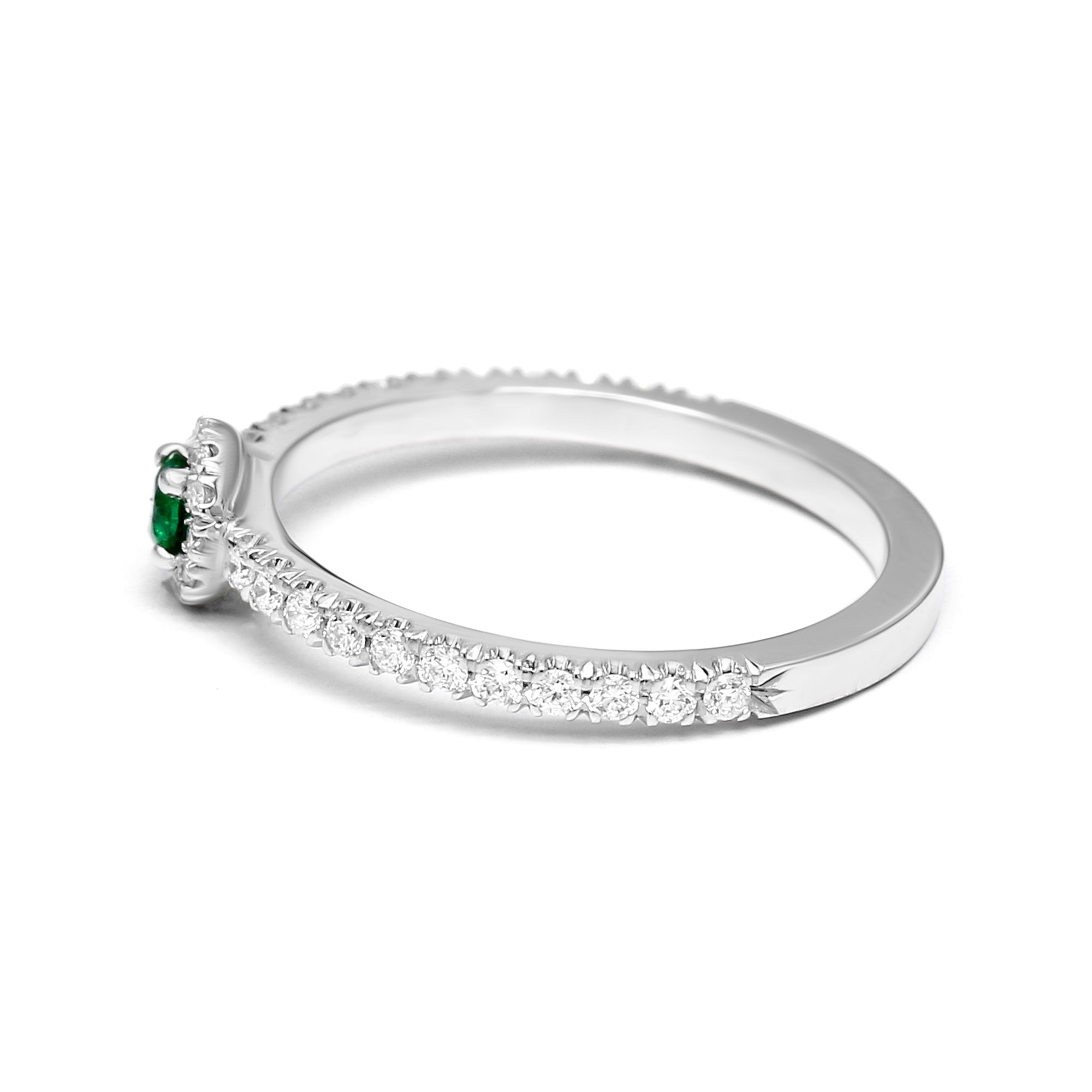 Emerald Halo Ring - 0.35ct TW