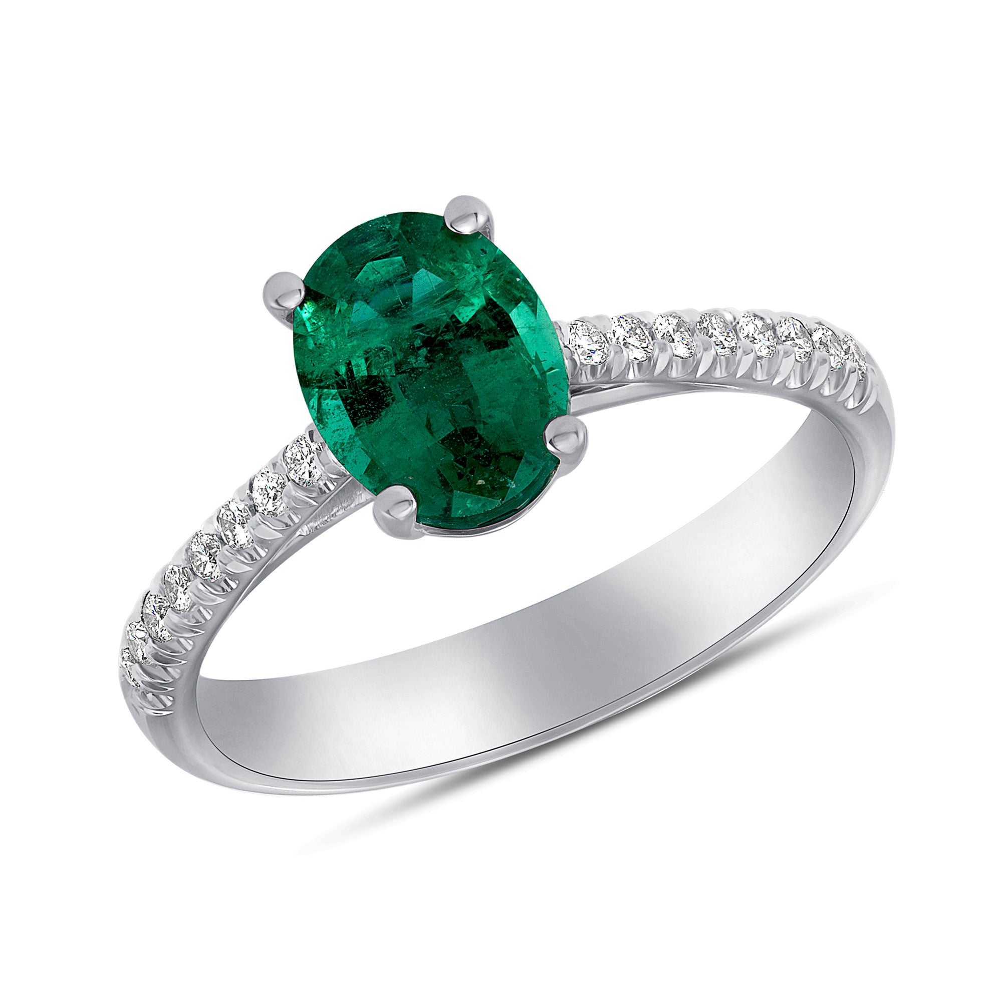 Solitaire Oval Emerald Ring - 1.43ct TW