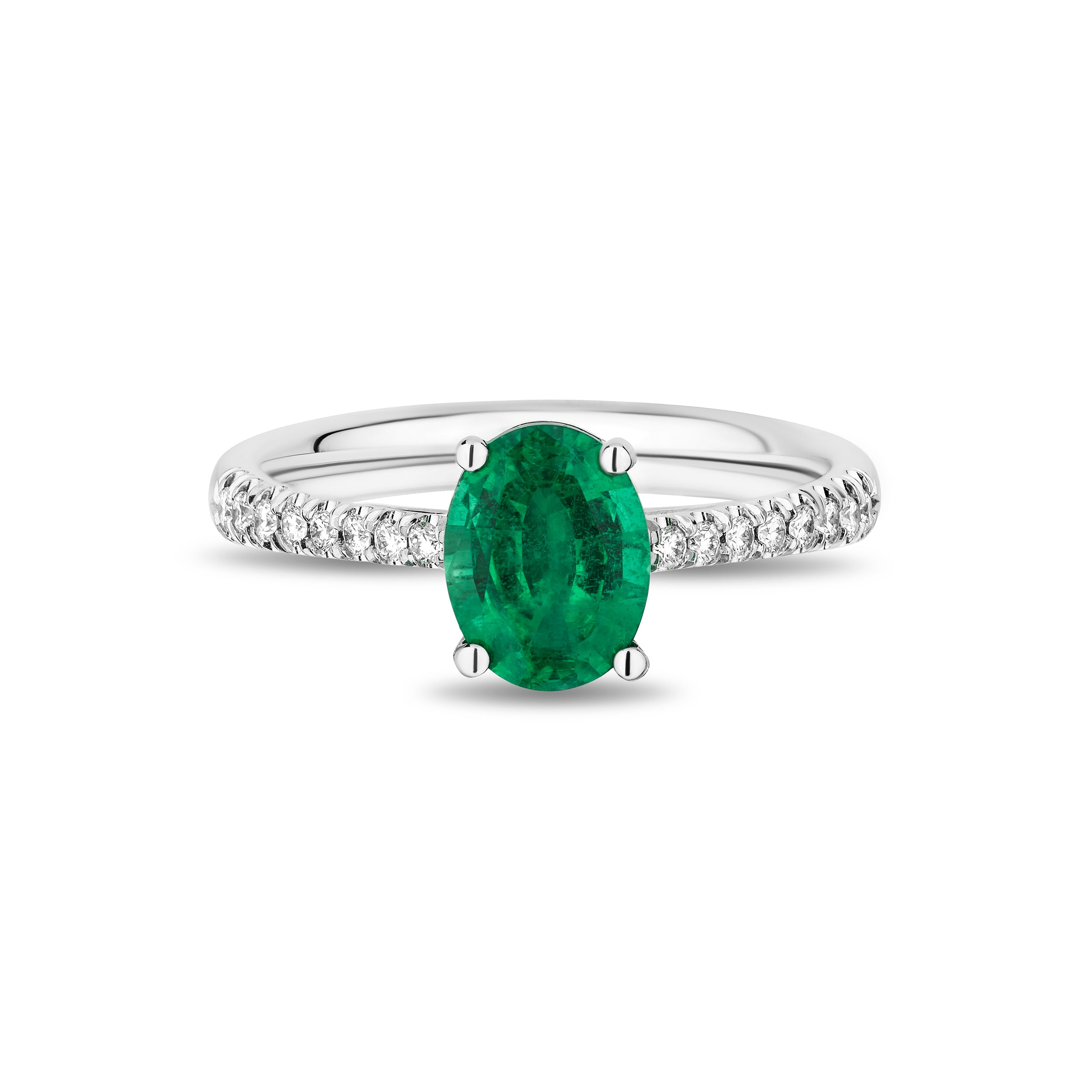 Solitaire Oval Emerald Ring - 1.43ct TW
