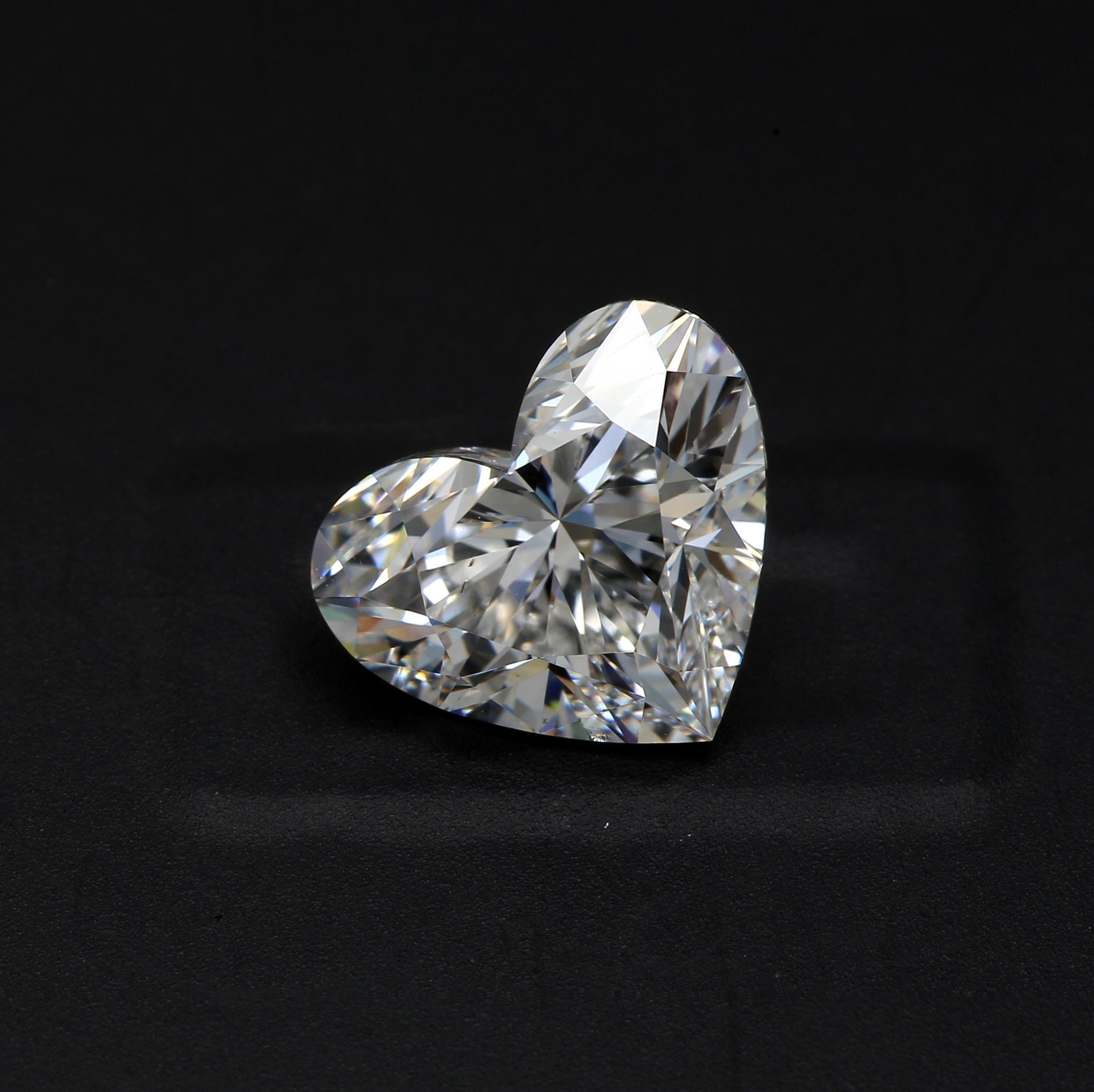 3.02 ct. Heart Shape Diamond F SI2 None GIA