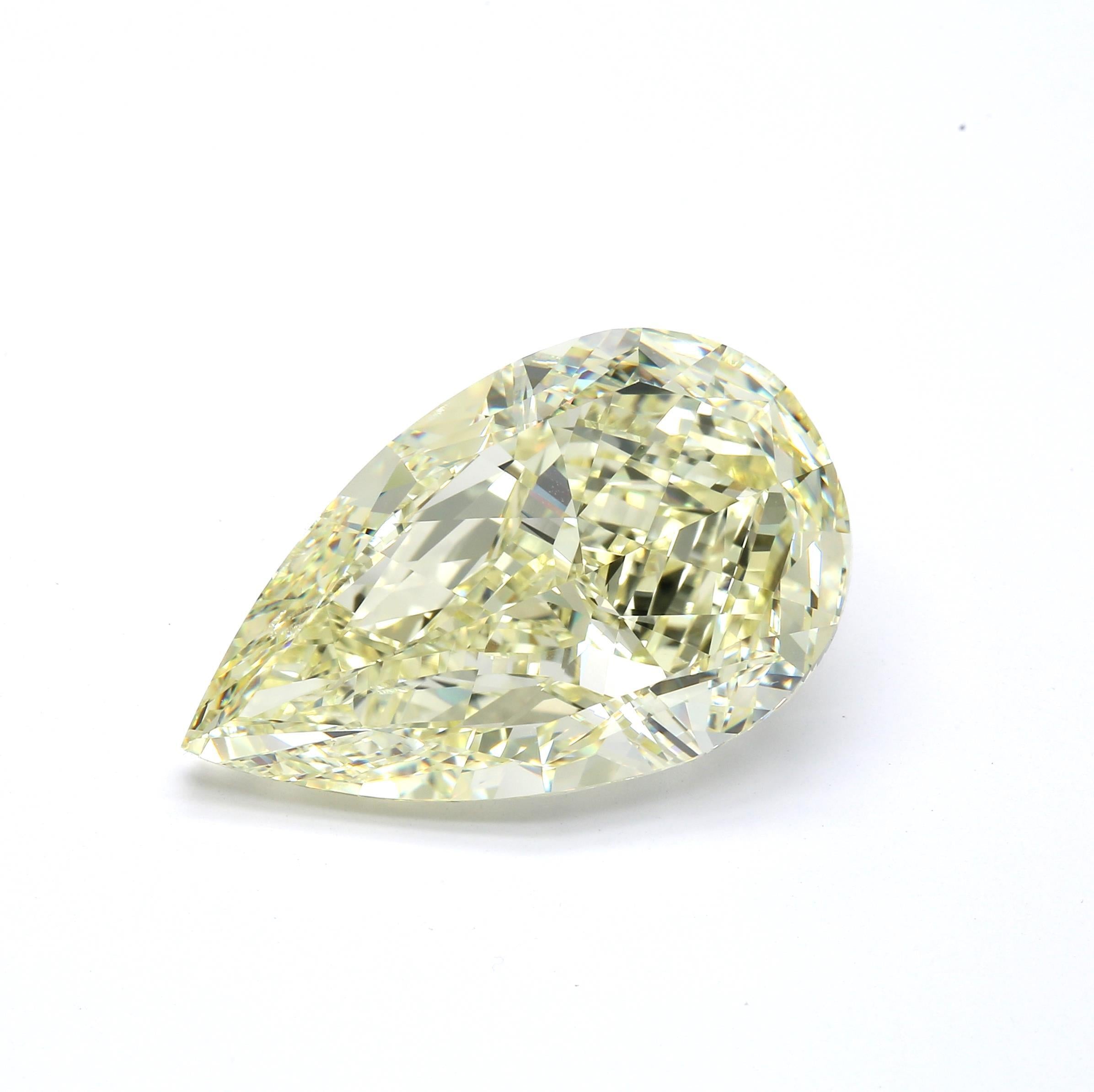 20.02 ct. Pear Shape Fancy Light Yellow SI1 Faint GIA