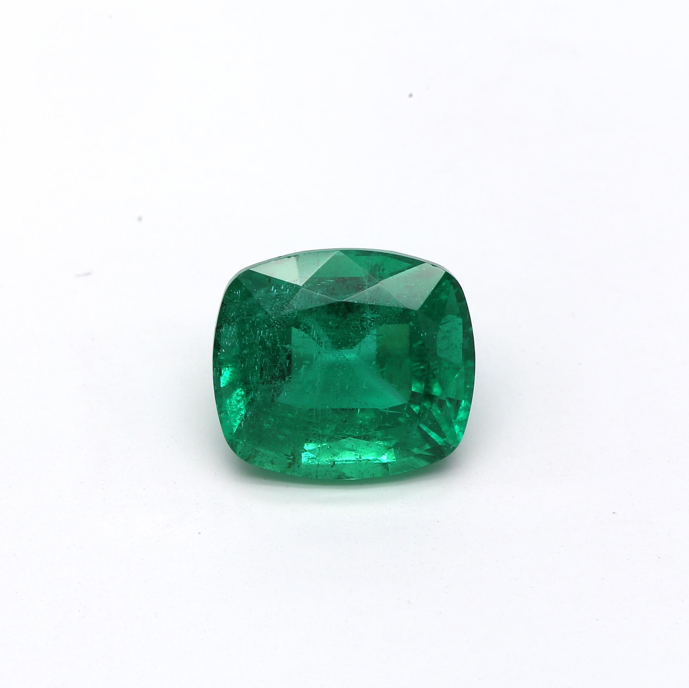 2.76 ct. Cushion Emerald GRS Minor