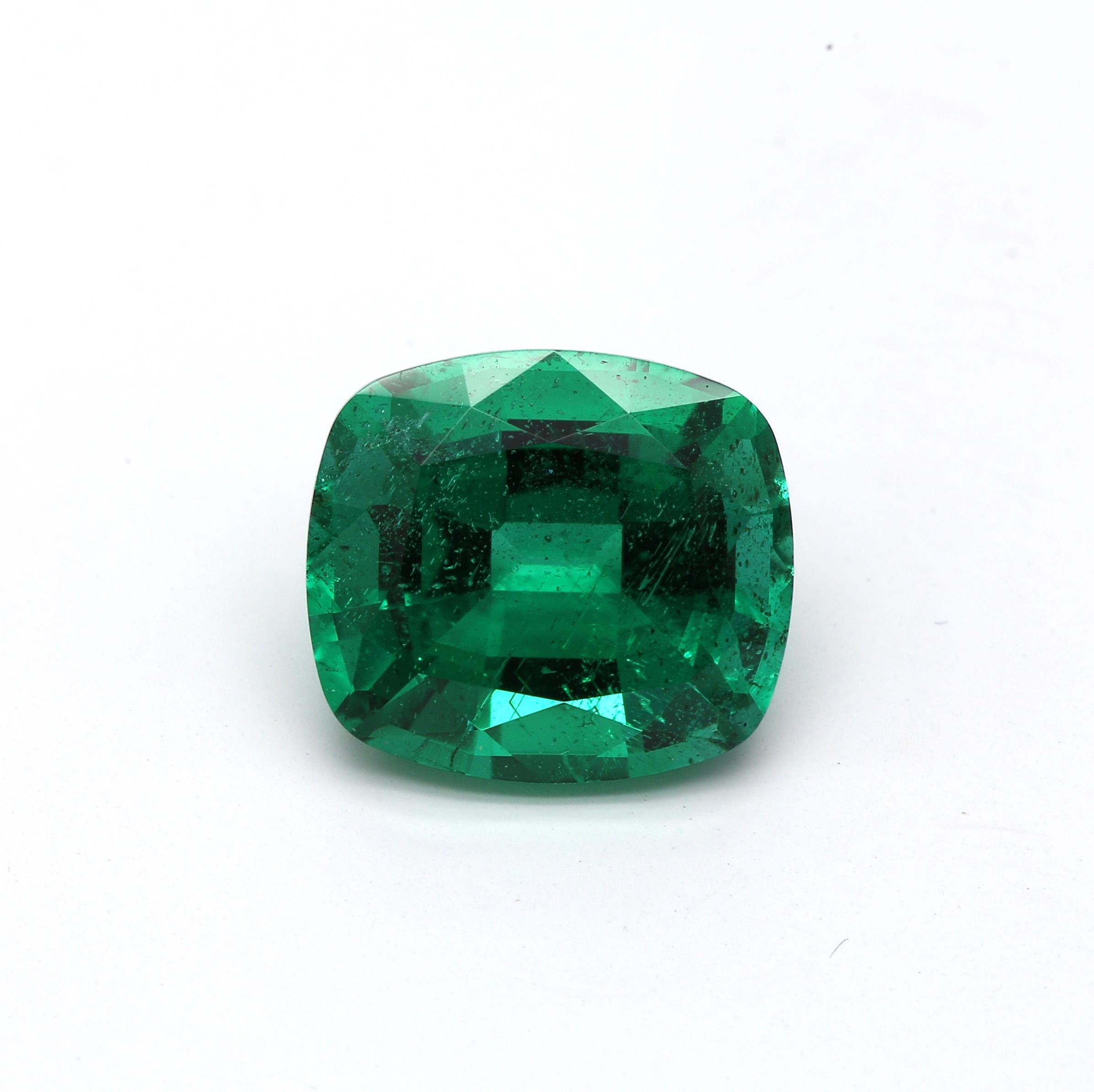 4.14 ct. Cushion Emerald GRS Minor