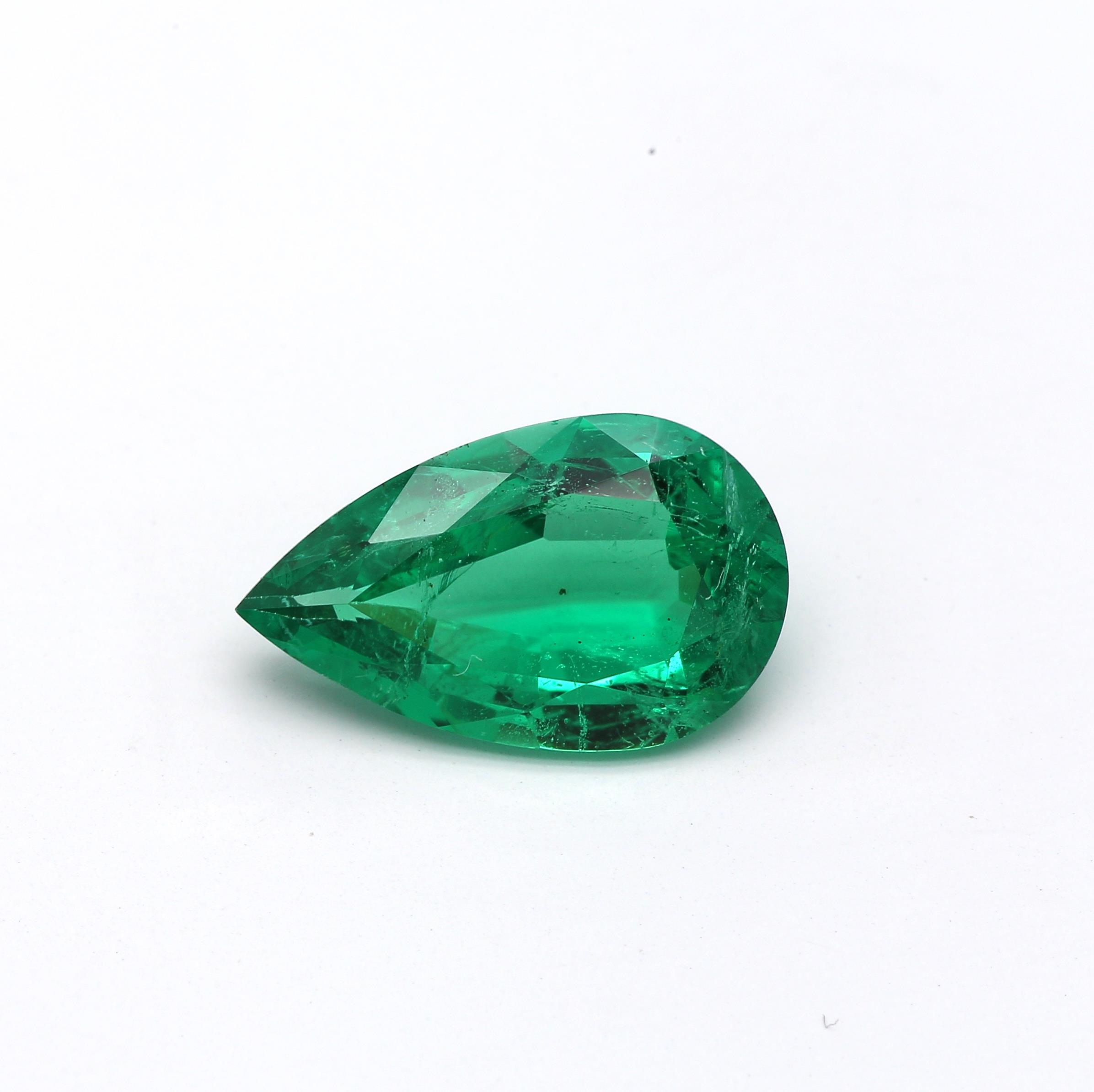 2.04 ct. Pear Shape Emerald GRS Minor