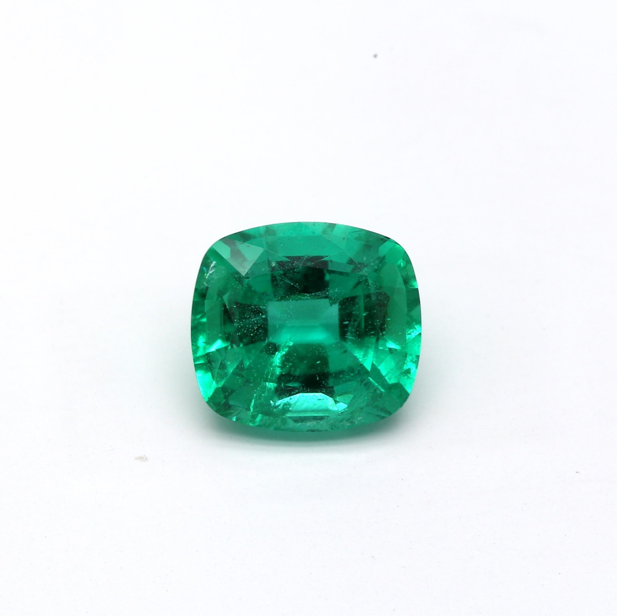 1.94 ct. Cushion Emerald GRS Minor