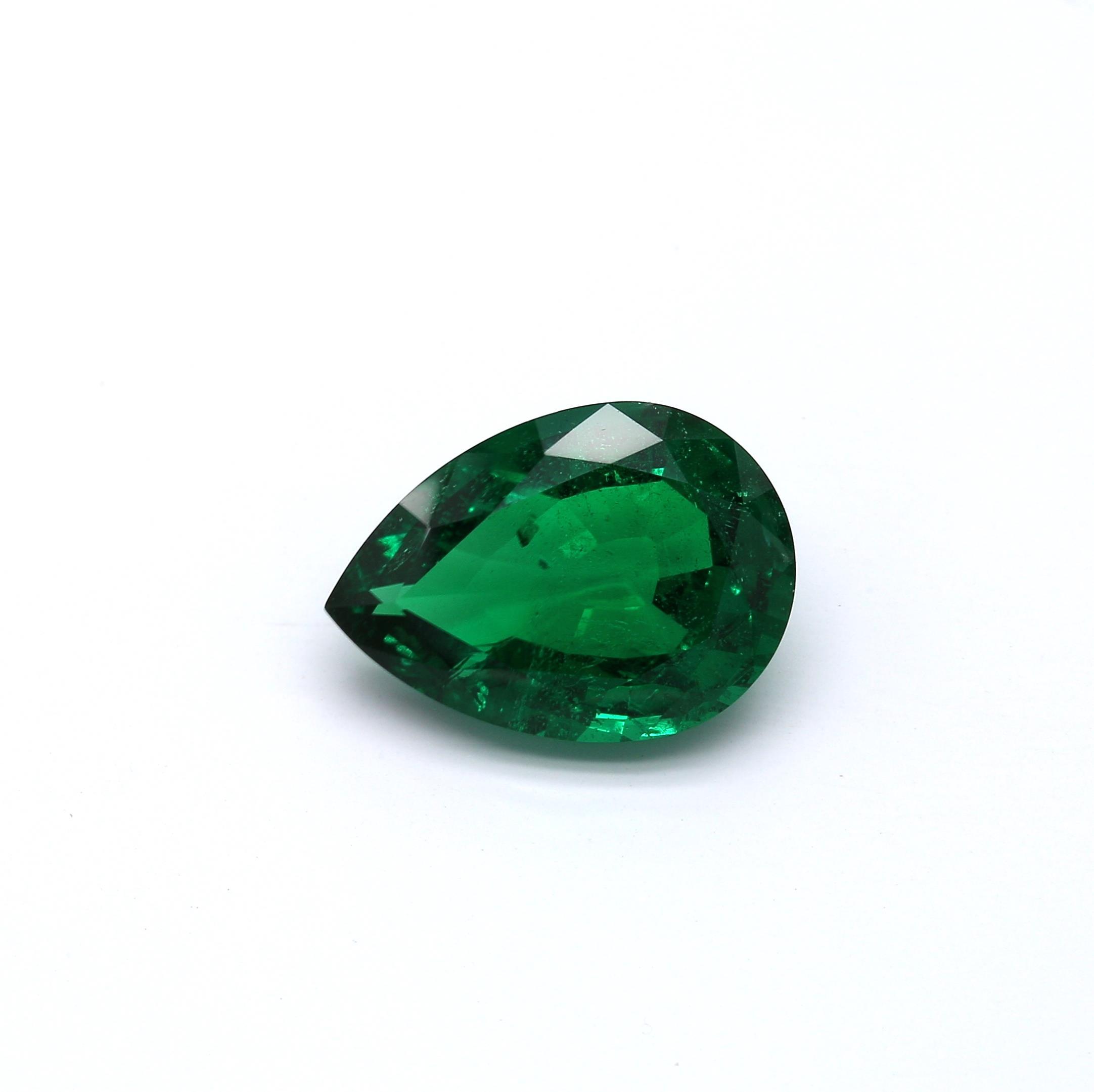 5.28 ct. Pear Shape Emerald GRS Minor