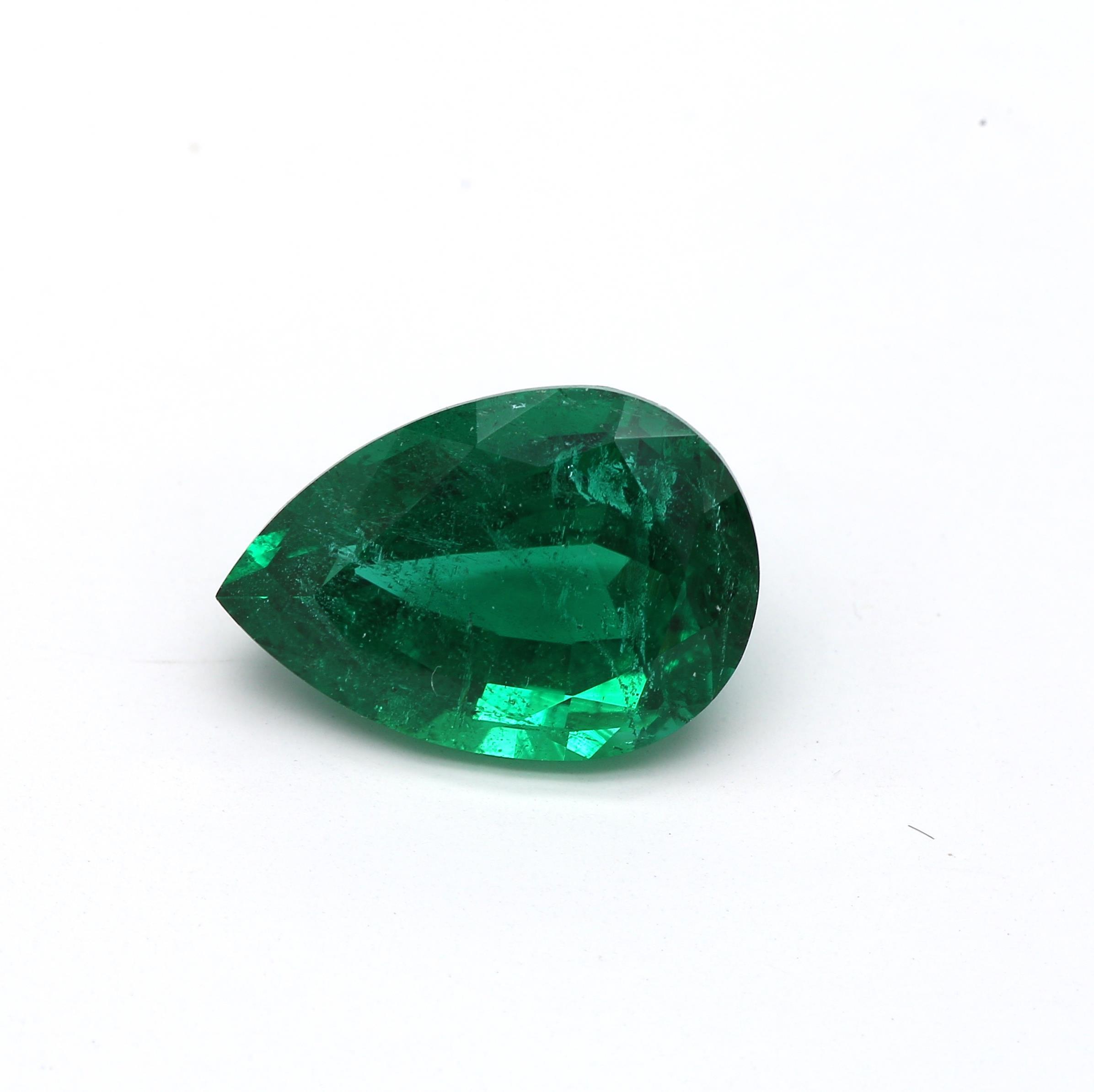 3.14 ct. Pear Shape Emerald GRS Minor