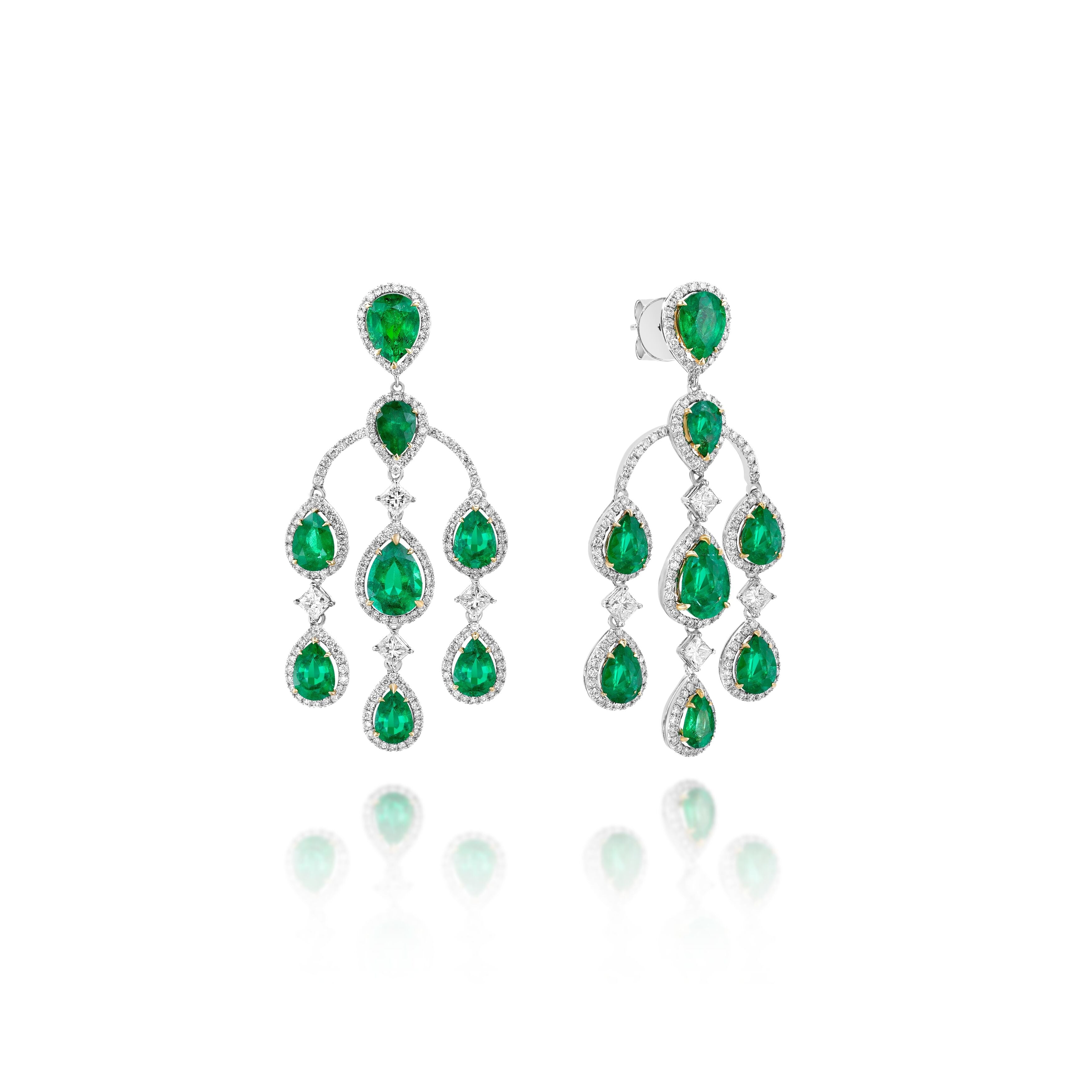 Chandelier Emerald Earrings - 15.58ct TW