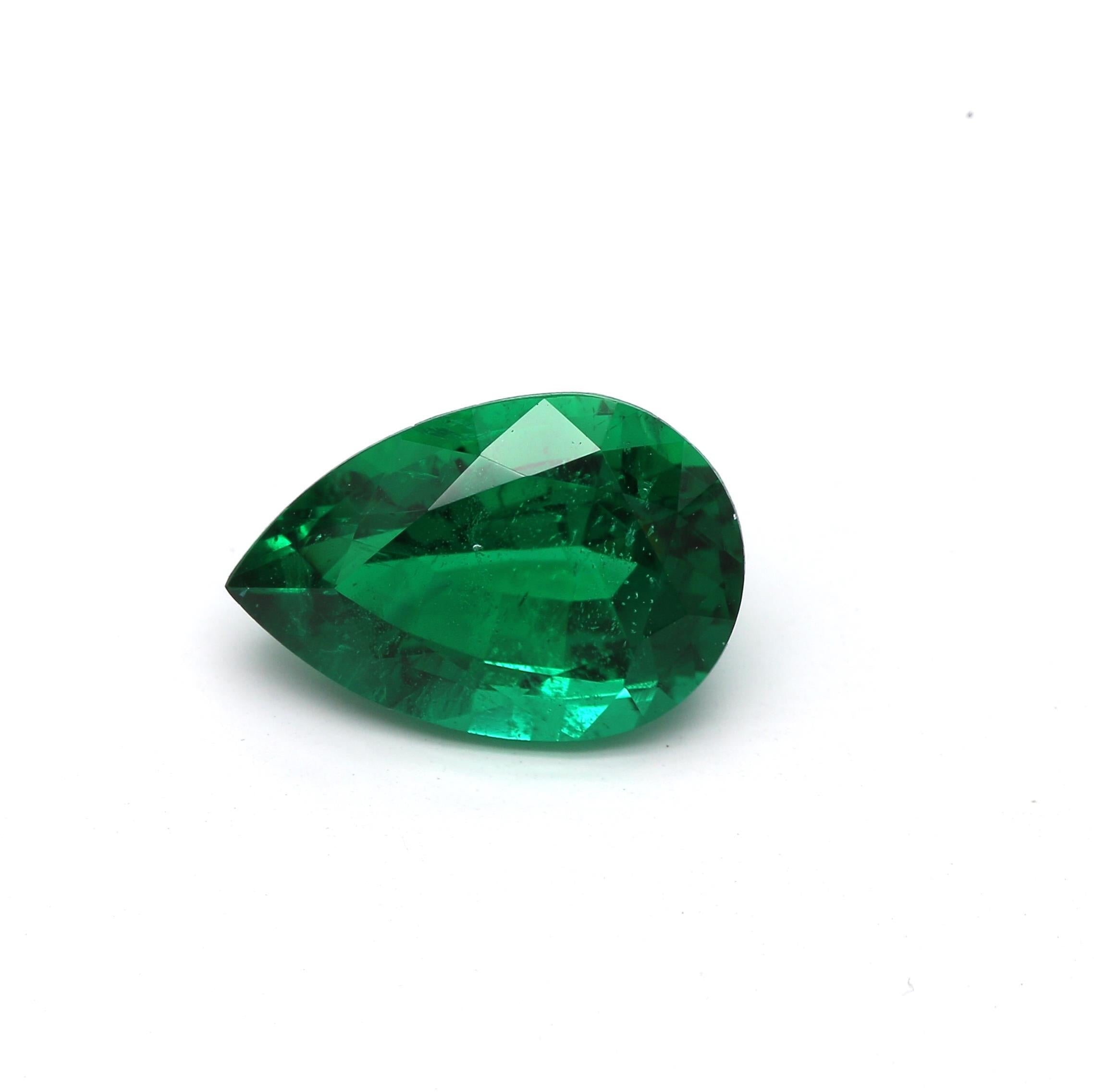 2.16 ct. Pear Shape Emerald GRS Minor