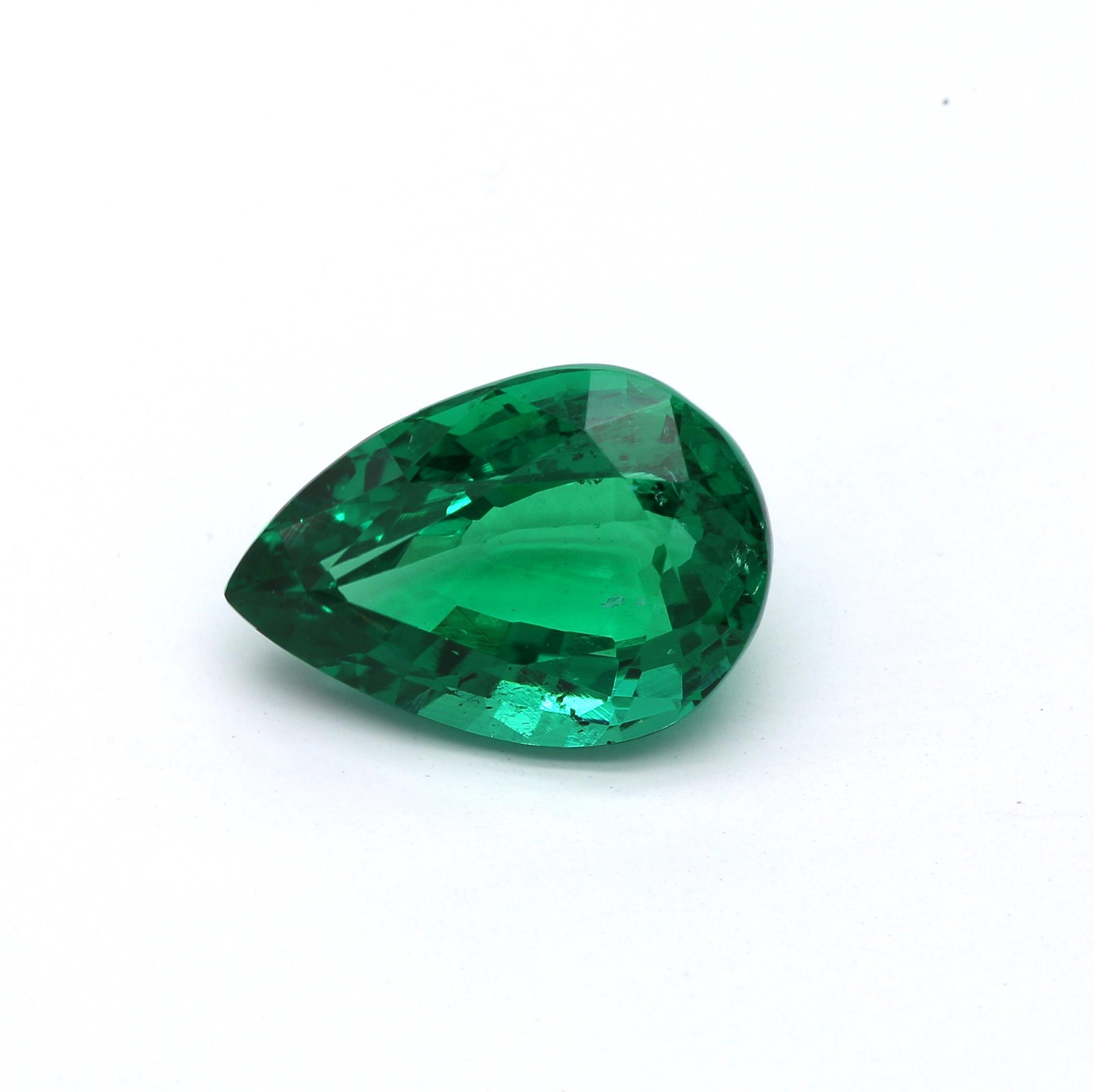 2.87 ct. Pear Shape Emerald GRS Minor