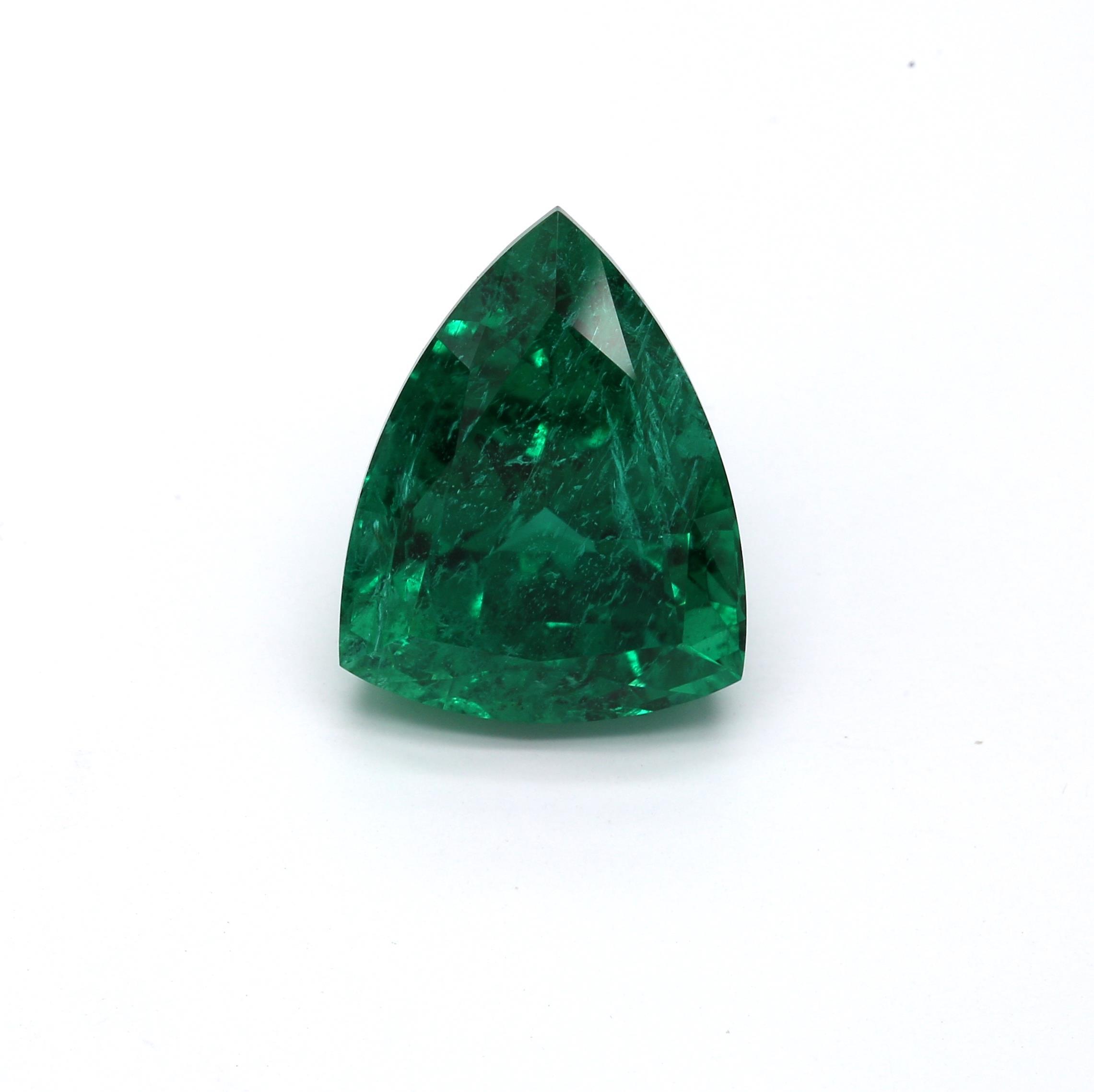 10.78 ct. Triangle Emerald GRS Minor