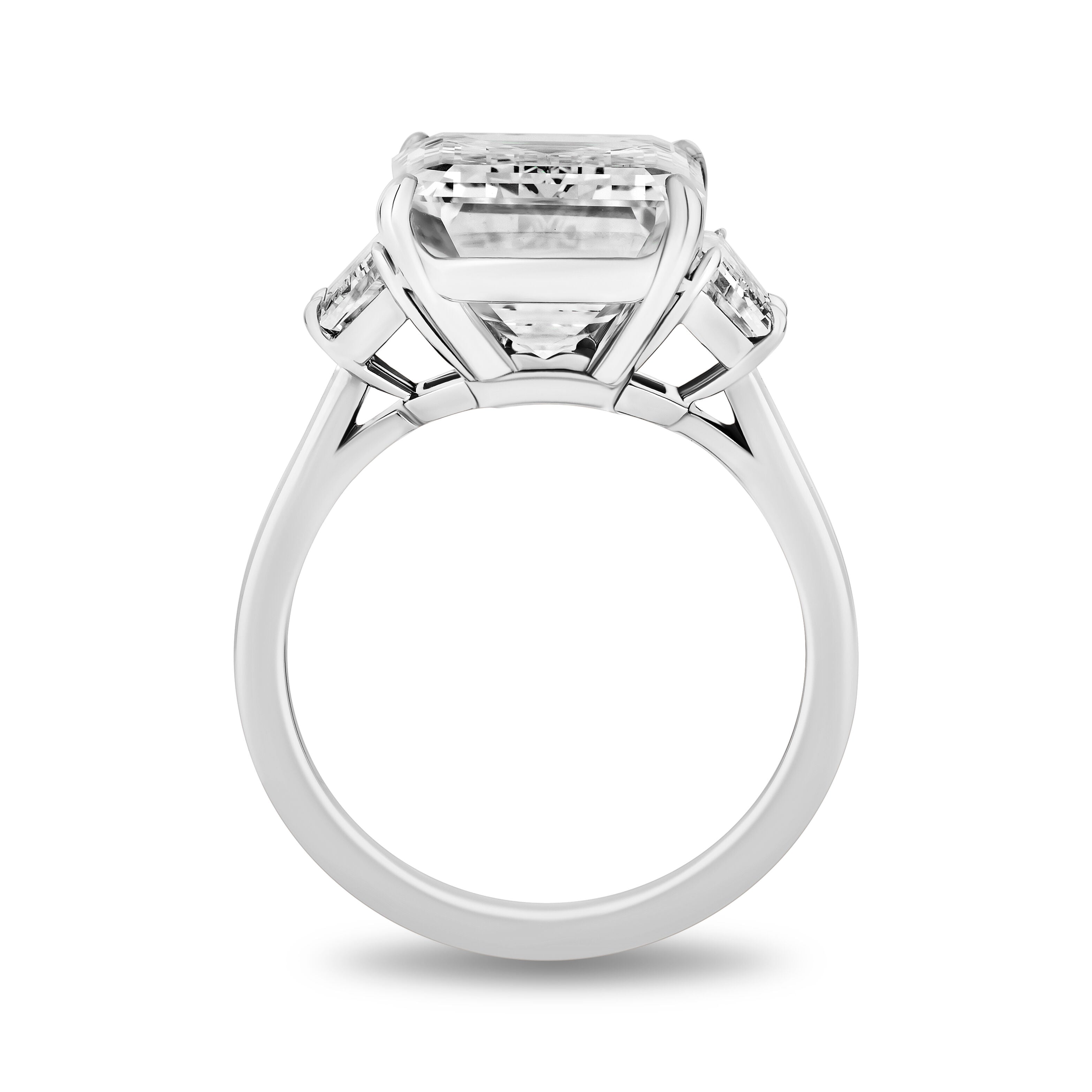 8.13ct Emerald Cut Side Stone Platinum Ring