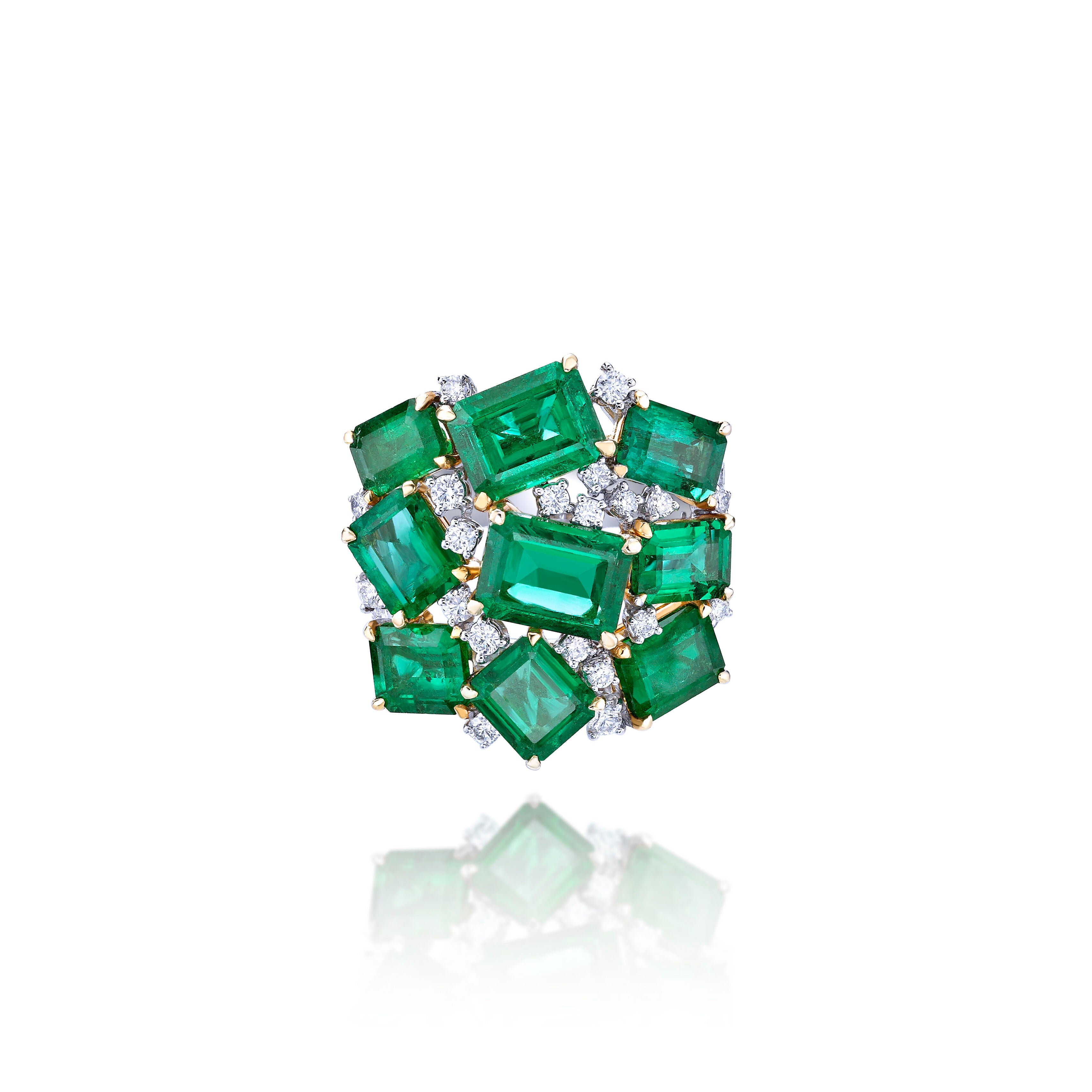 Emerald Cluster Ring - 10.67ct TW