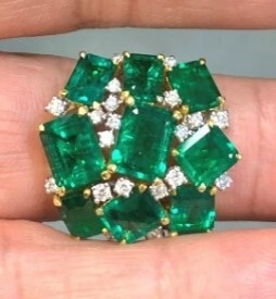 Emerald Cluster Ring - 10.67ct TW